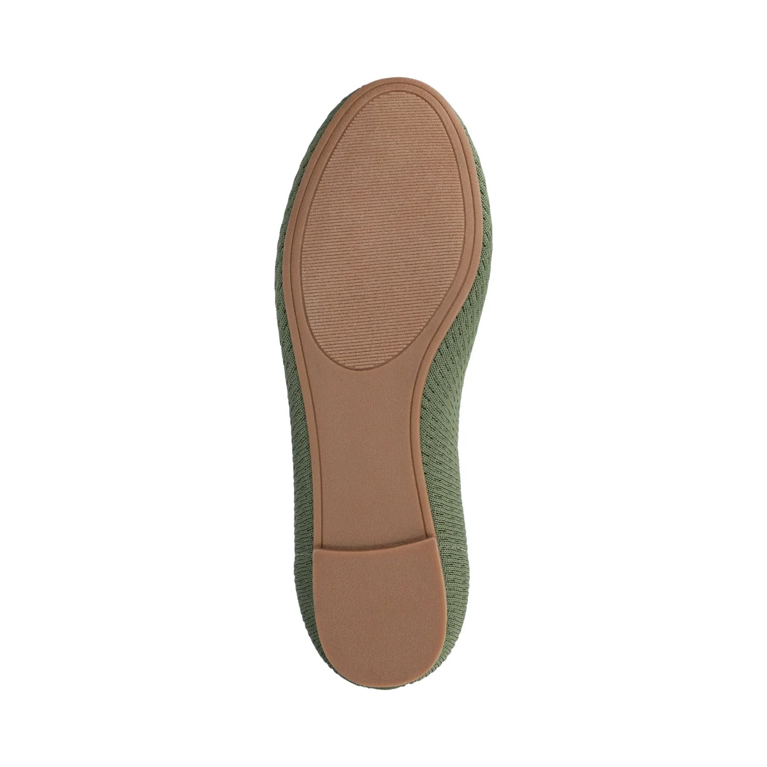 MARYANN KNIT FABRIC BALLET FLATS IN WIDE - Green Knit - Image 5