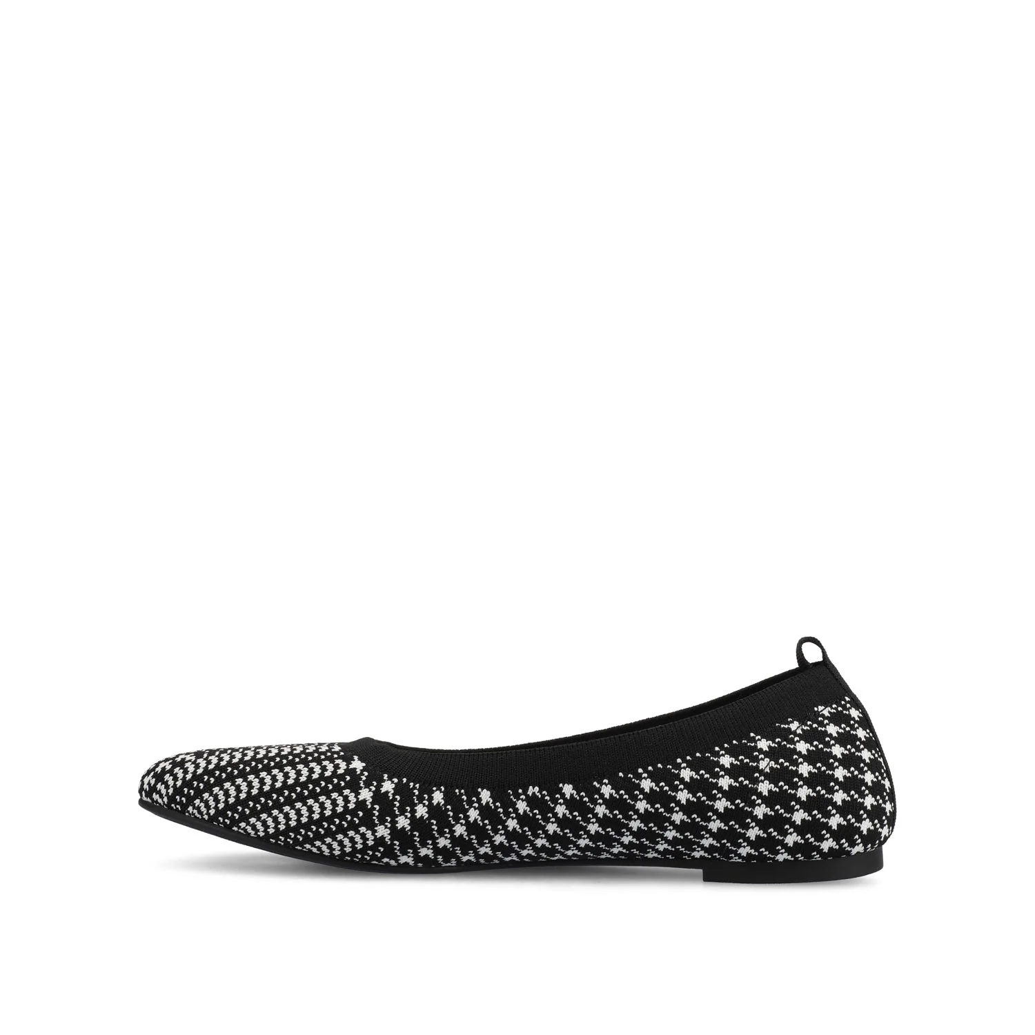 MARYANN KNIT FABRIC BALLET FLATS - Black and White Knit - Image 3