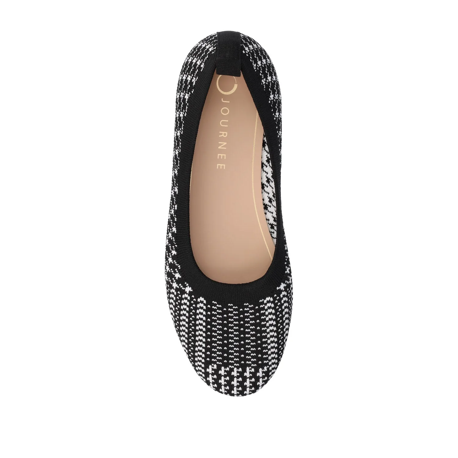 MARYANN KNIT FABRIC BALLET FLATS - Black and White Knit - Image 6