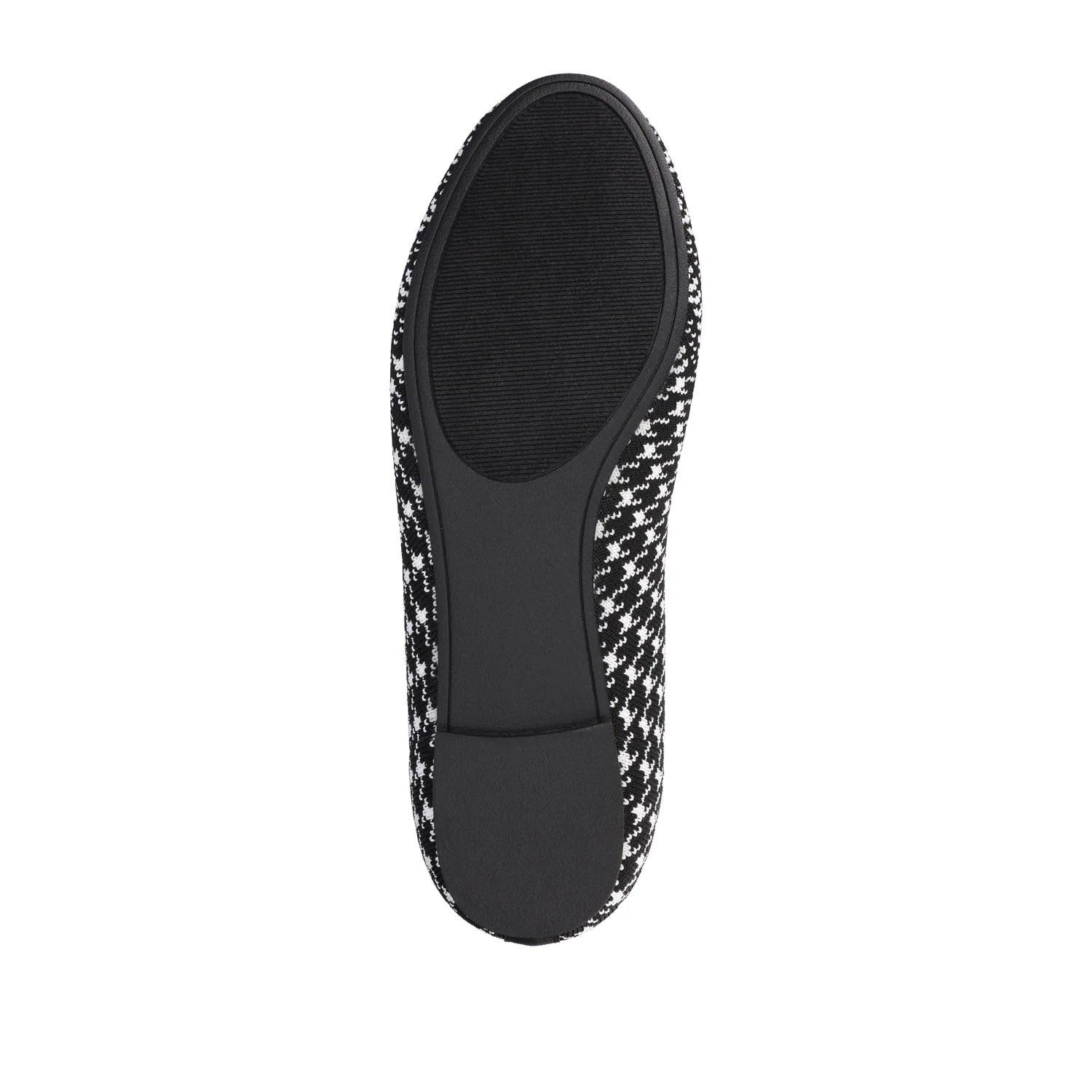 MARYANN KNIT FABRIC BALLET FLATS - Black and White Knit - Image 8