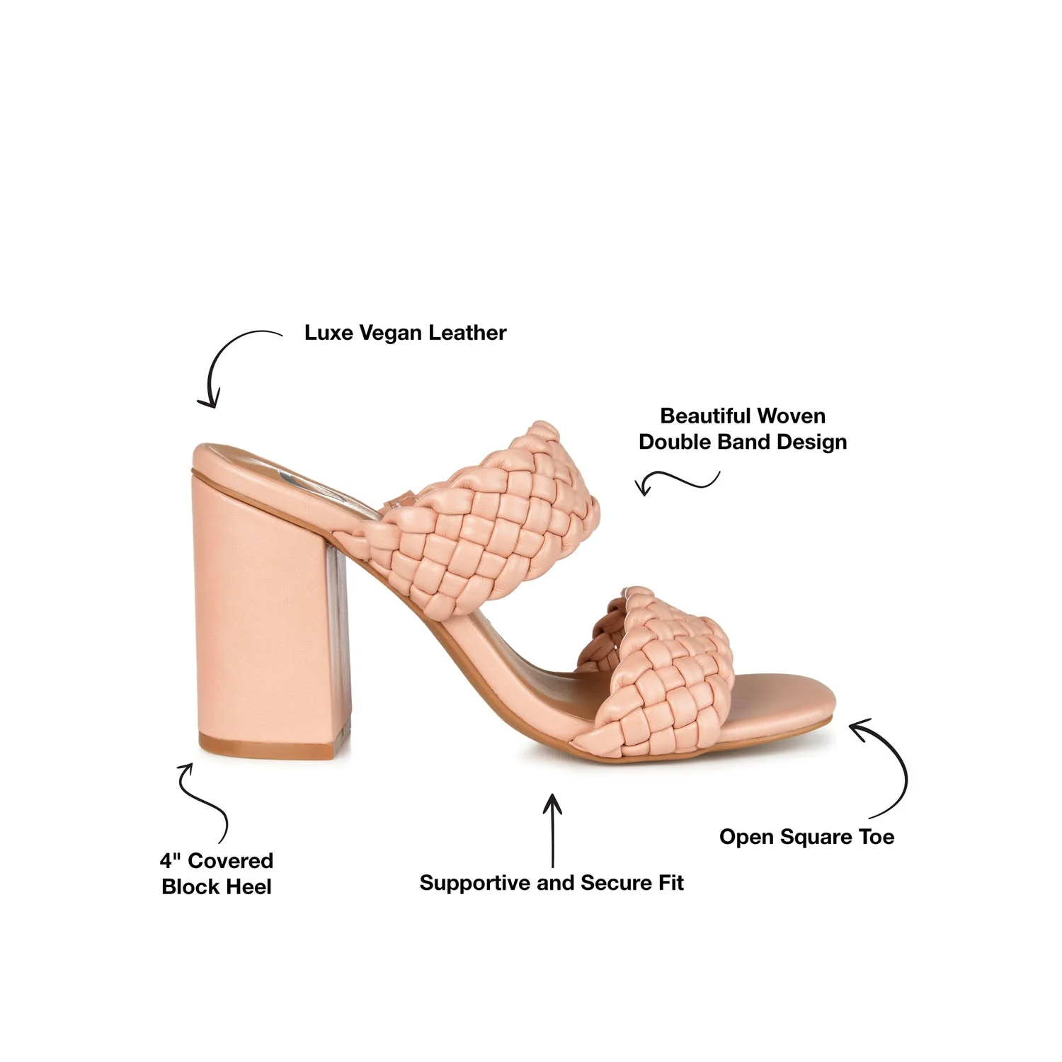 MELISSA MULE BLOCK HEELS IN WIDE - Blush - Image 9