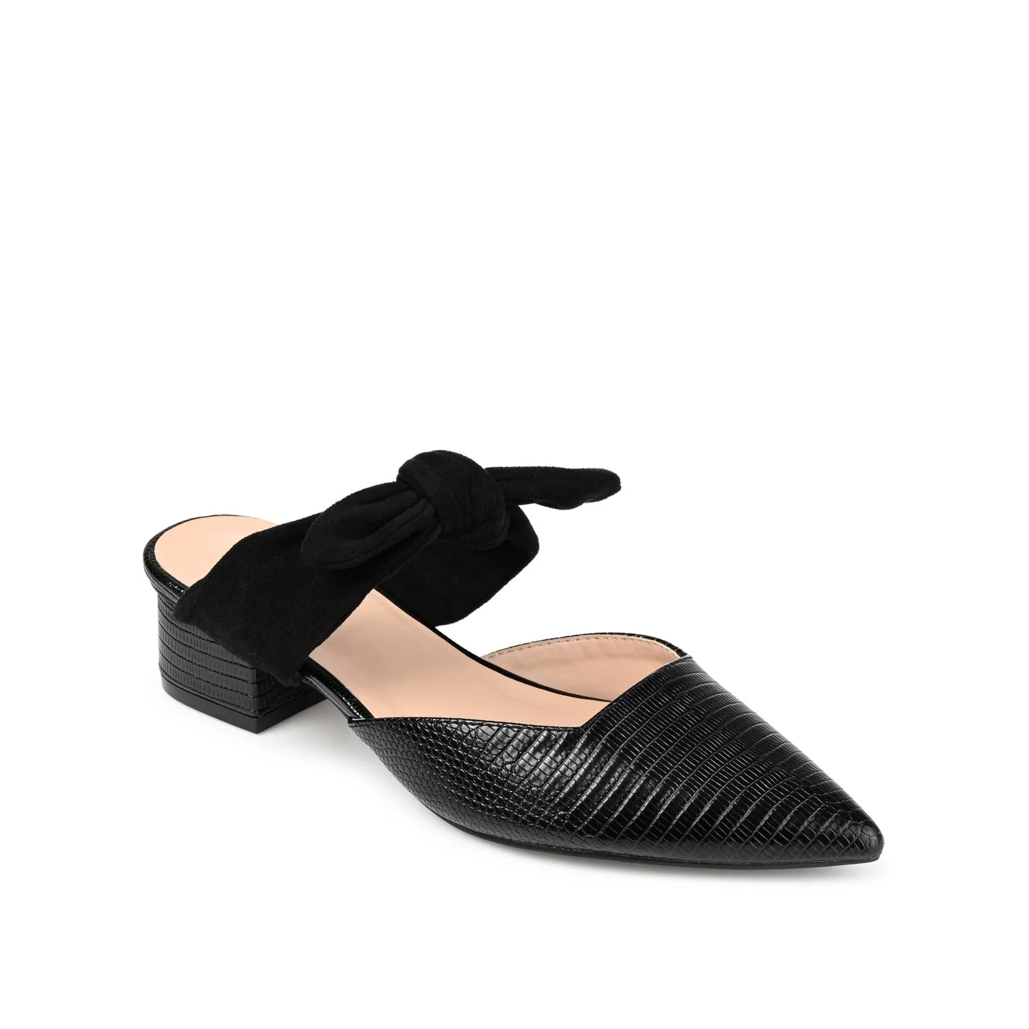 MELORA LOW BLOCK HEELS IN VEGAN LEATHER - Black - Image 2