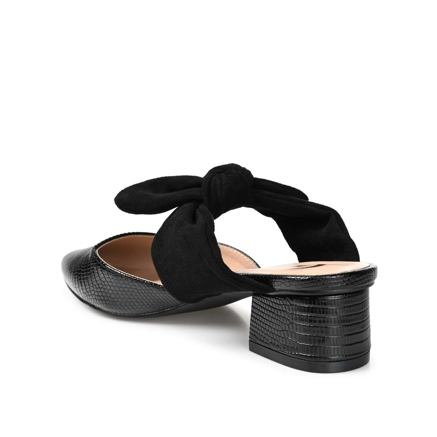 MELORA LOW BLOCK HEELS IN VEGAN LEATHER - Black - Image 4