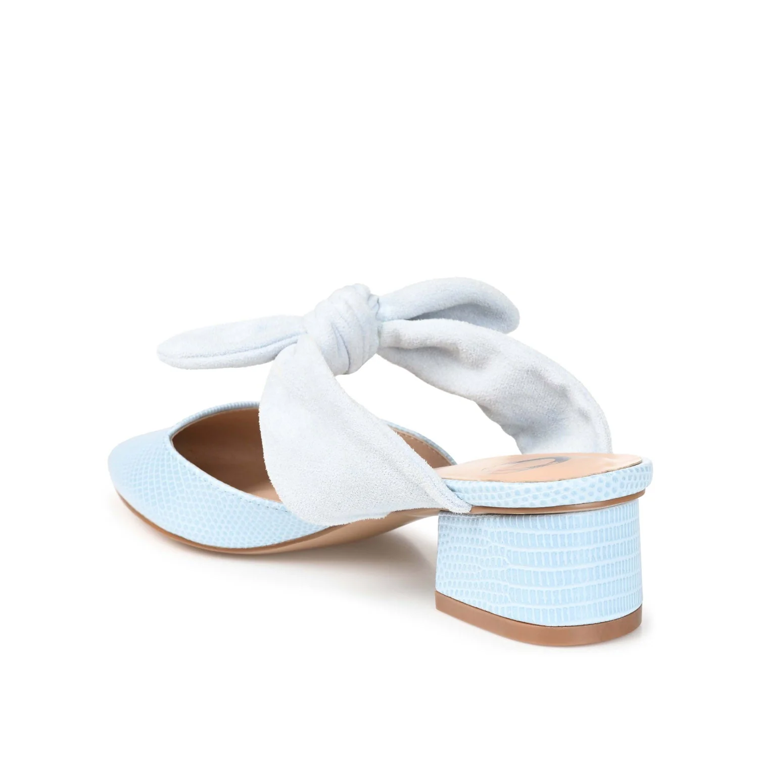 MELORA LOW BLOCK HEELS IN VEGAN LEATHER - Blue - Image 4