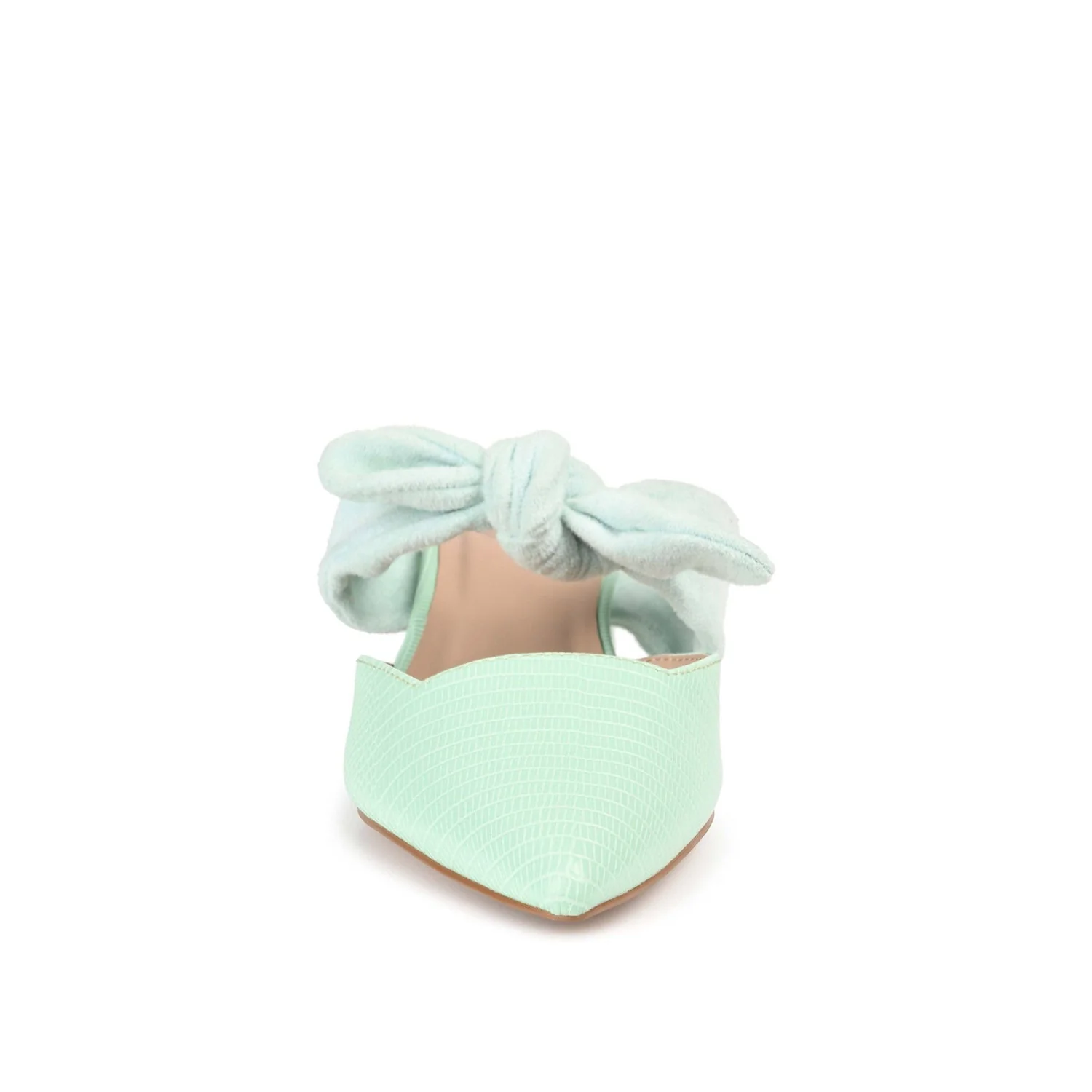 MELORA LOW BLOCK HEELS IN VEGAN LEATHER - Mint - Image 5