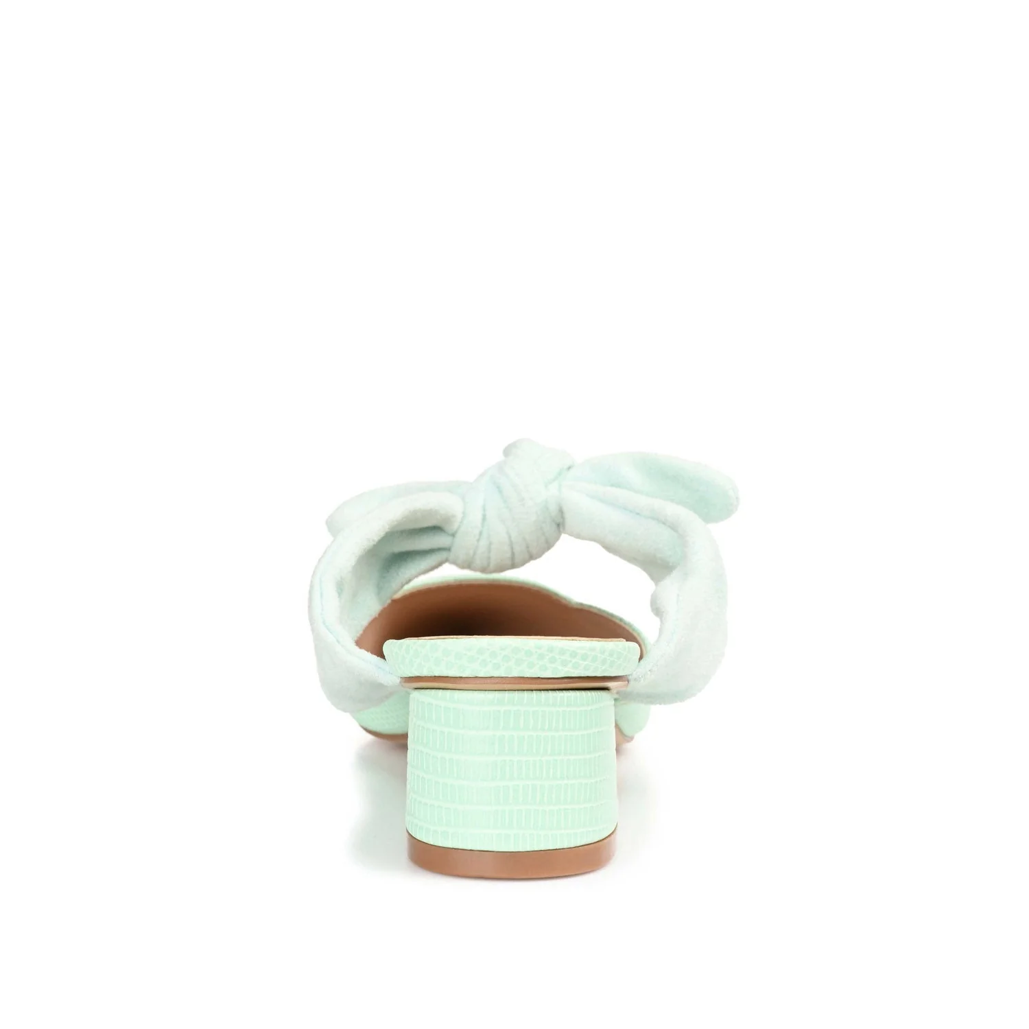 MELORA LOW BLOCK HEELS IN VEGAN LEATHER - Mint - Image 7