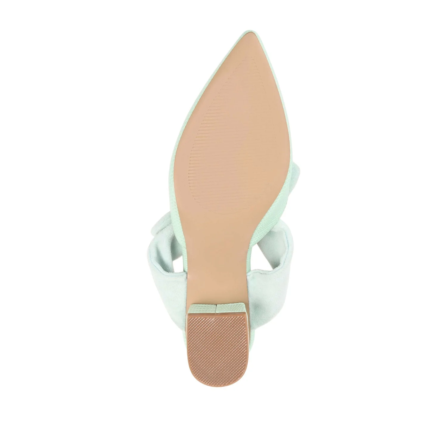 MELORA LOW BLOCK HEELS IN VEGAN LEATHER - Mint - Image 8