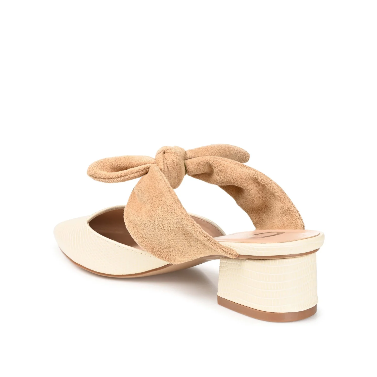 MELORA LOW BLOCK HEELS IN VEGAN LEATHER - Off White - Image 5