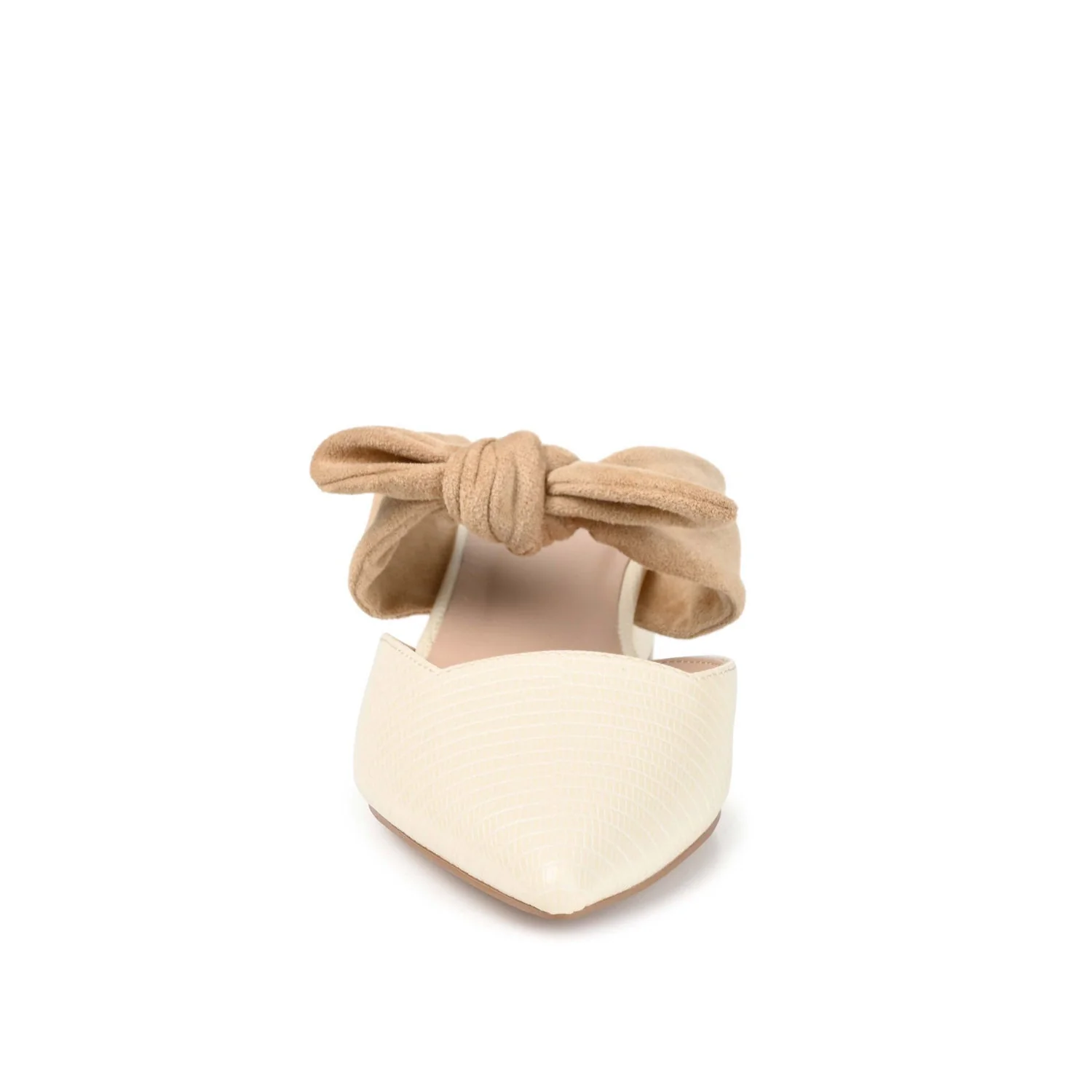 MELORA LOW BLOCK HEELS IN VEGAN LEATHER - Off White - Image 6