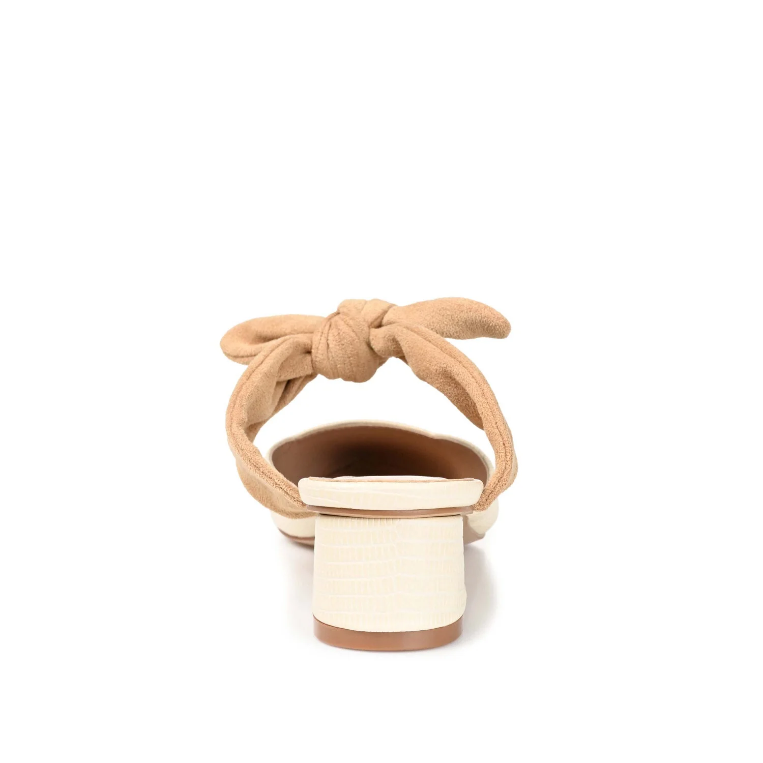MELORA LOW BLOCK HEELS IN VEGAN LEATHER - Off White - Image 8