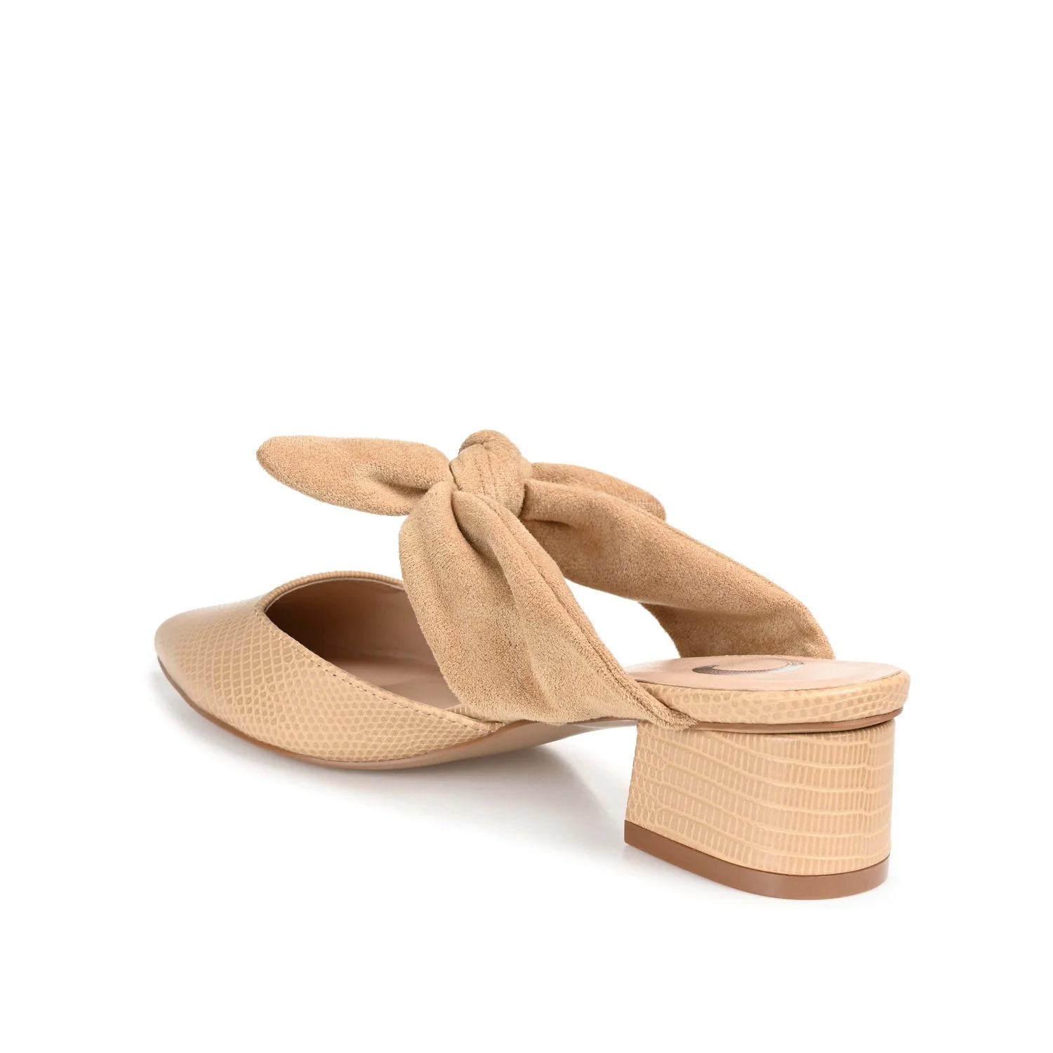 MELORA LOW BLOCK HEELS IN VEGAN LEATHER - Tan - Image 4