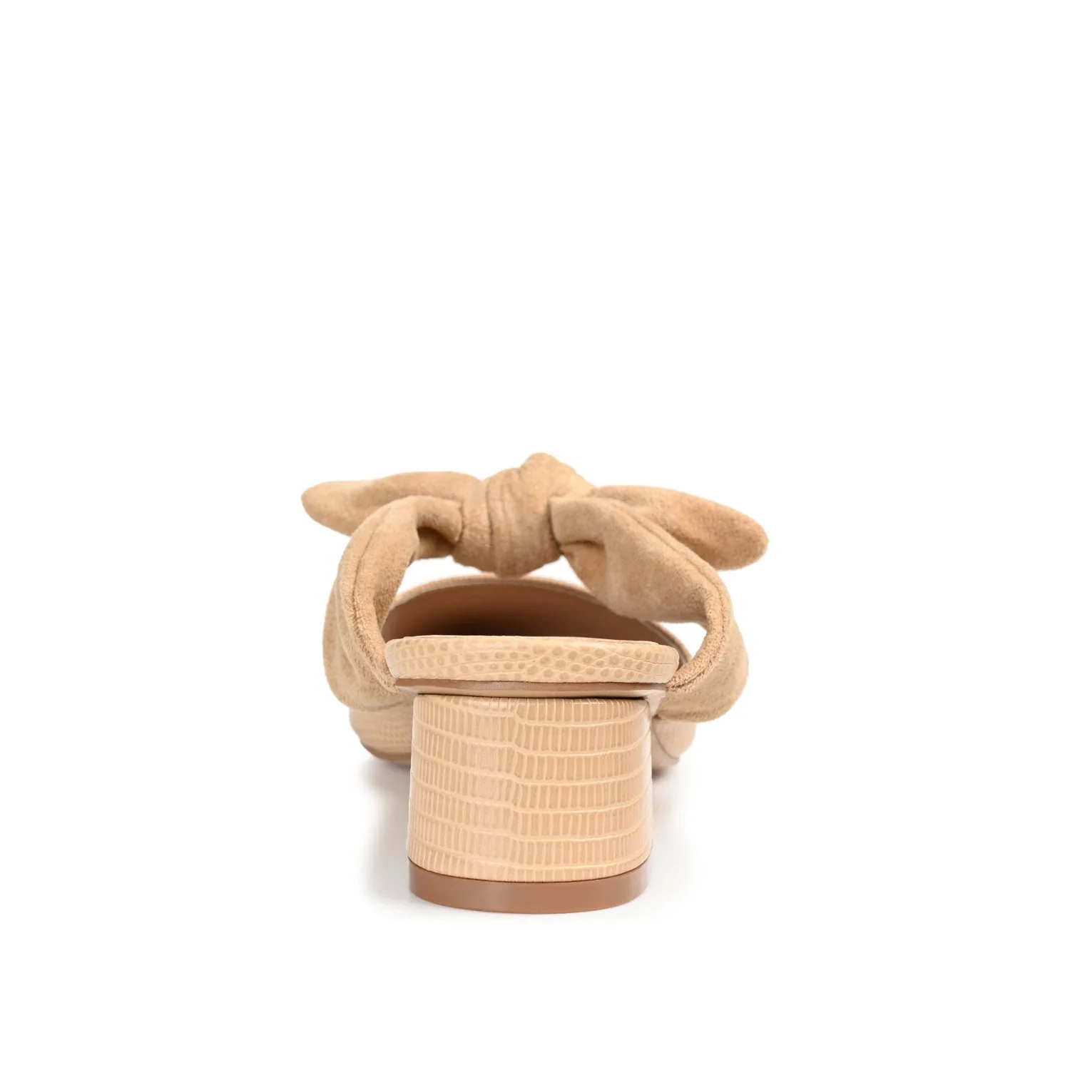 MELORA LOW BLOCK HEELS IN VEGAN LEATHER - Tan - Image 7