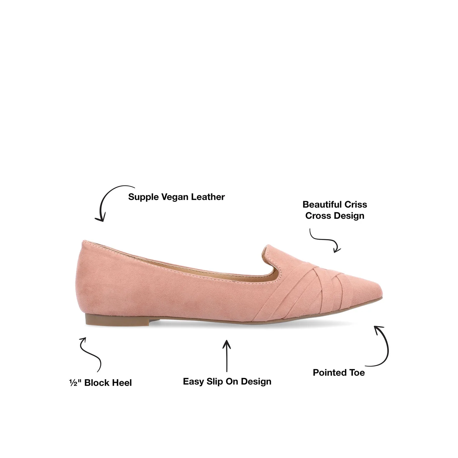 MINDEE LOAFER FLATS IN WIDE - Blush - Image 8