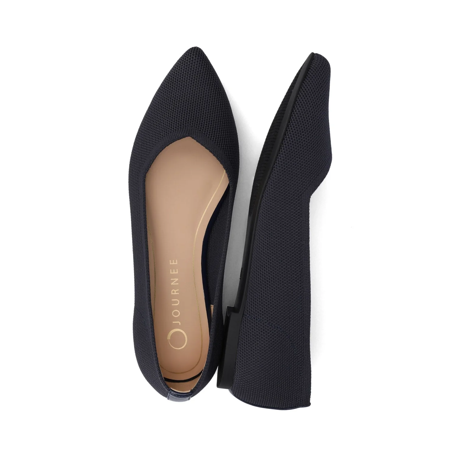 MINNAH BALLET FLATS IN KNIT FABRIC - Navy Knit - Image 3