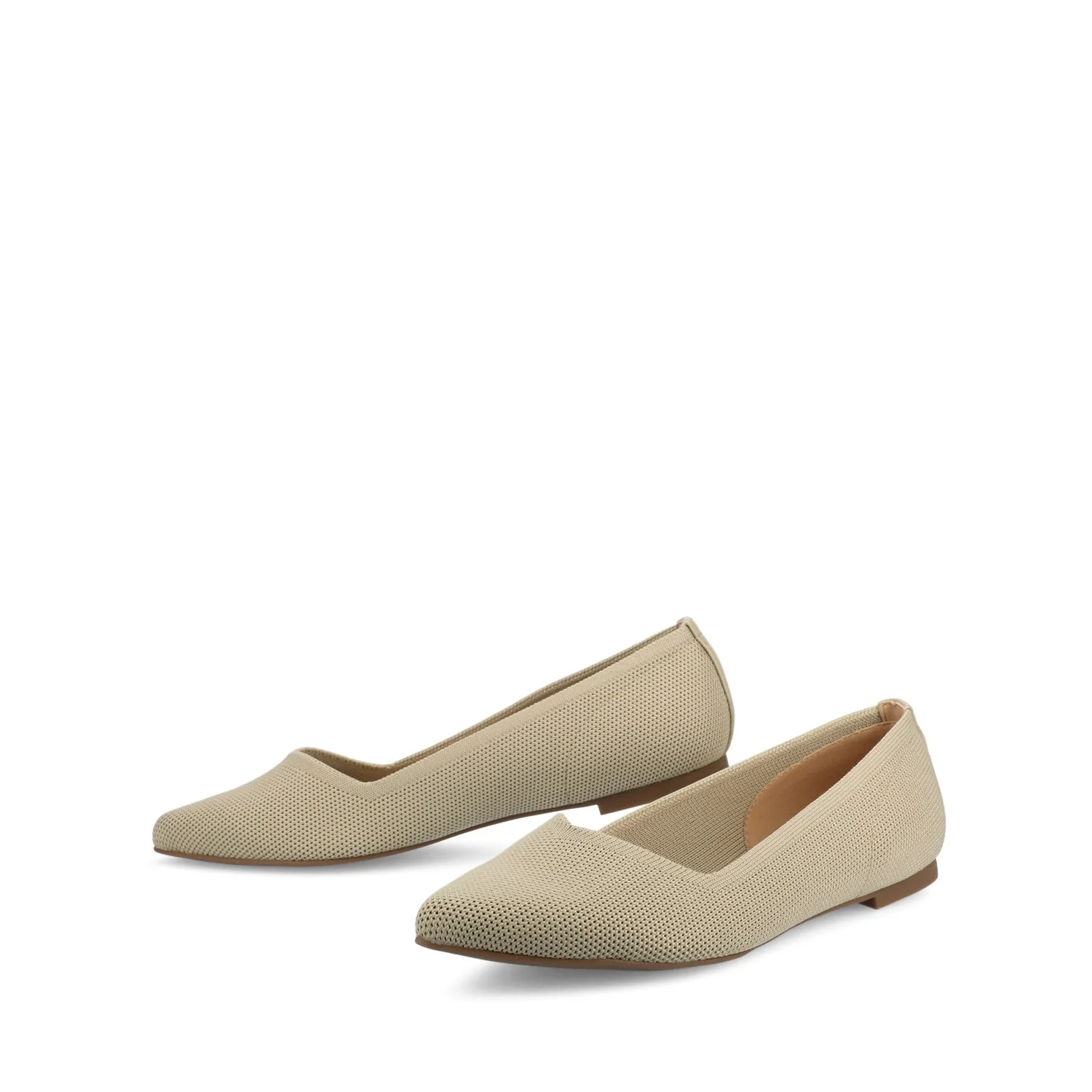 MINNAH BALLET FLATS IN KNIT FABRIC - Taupe Knit - Image 2