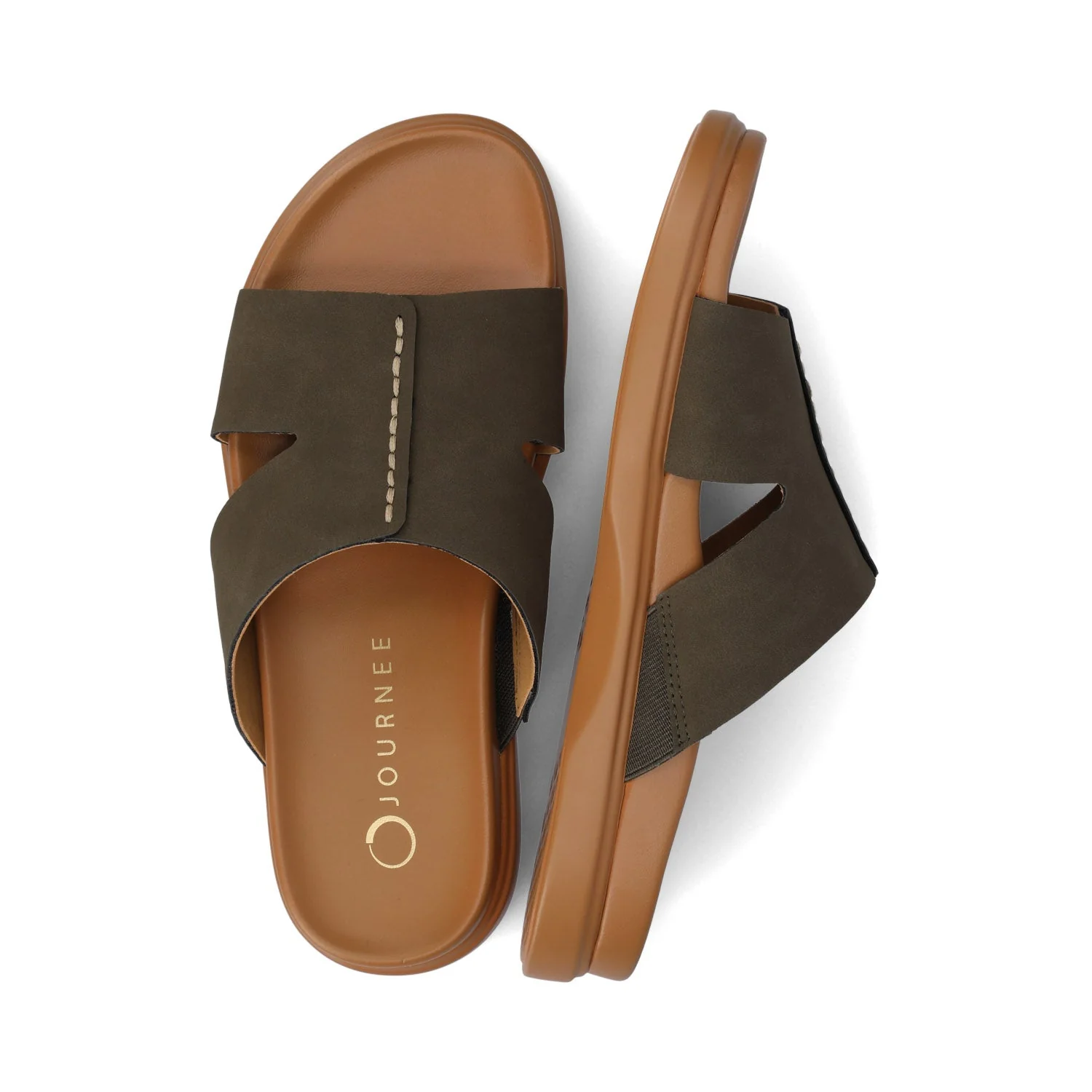 MISEY SINGLE BAND SLIP ON SANDALS - Olive - Image 3