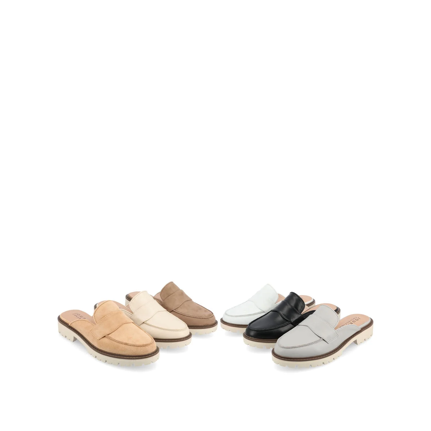 MIYCAH MULED LOAFER FLATS IN FAUX SUEDE - Beige - Image 10