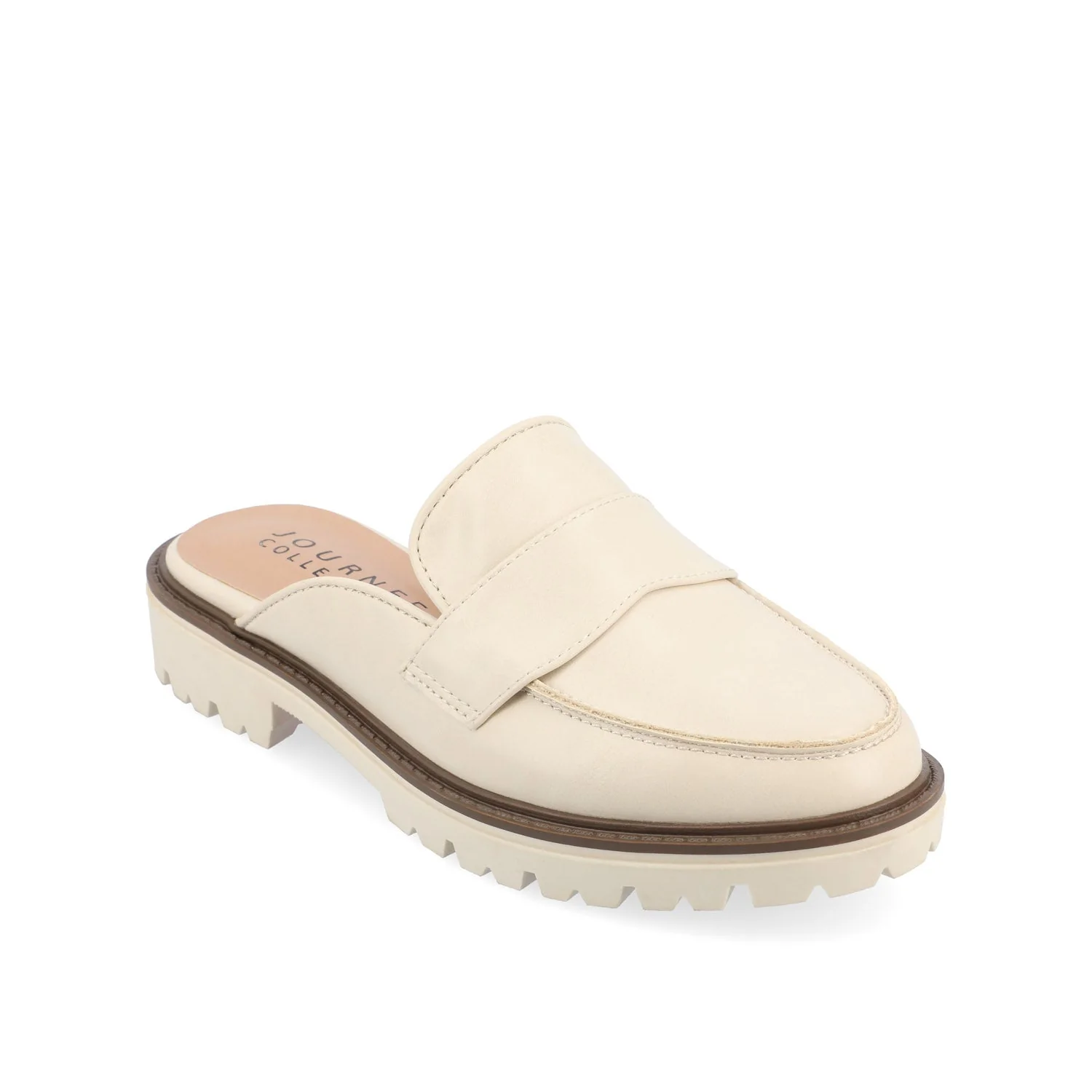 MIYCAH MULED LOAFER FLATS IN FAUX SUEDE - Beige - Image 3