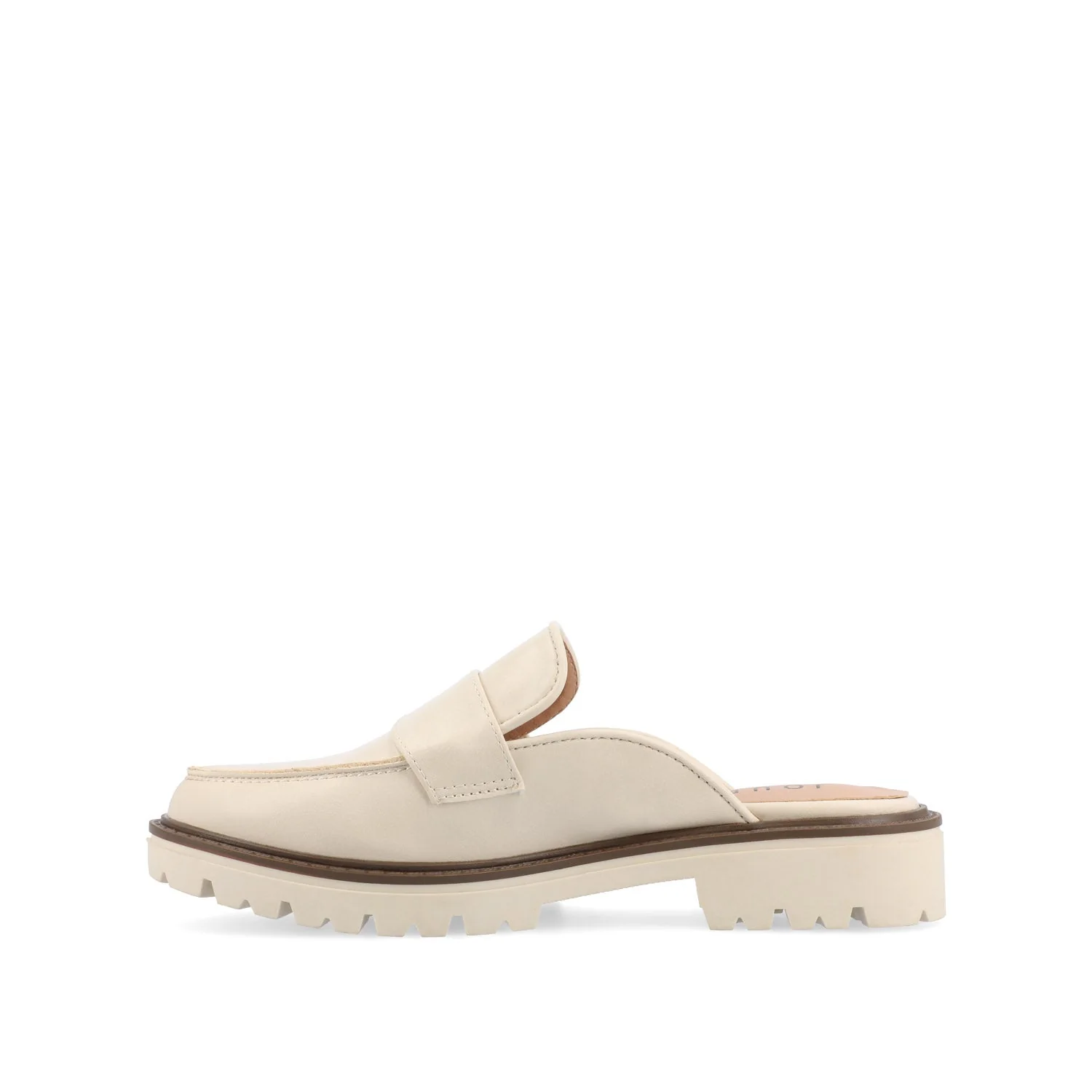 MIYCAH MULED LOAFER FLATS IN FAUX SUEDE - Beige - Image 4