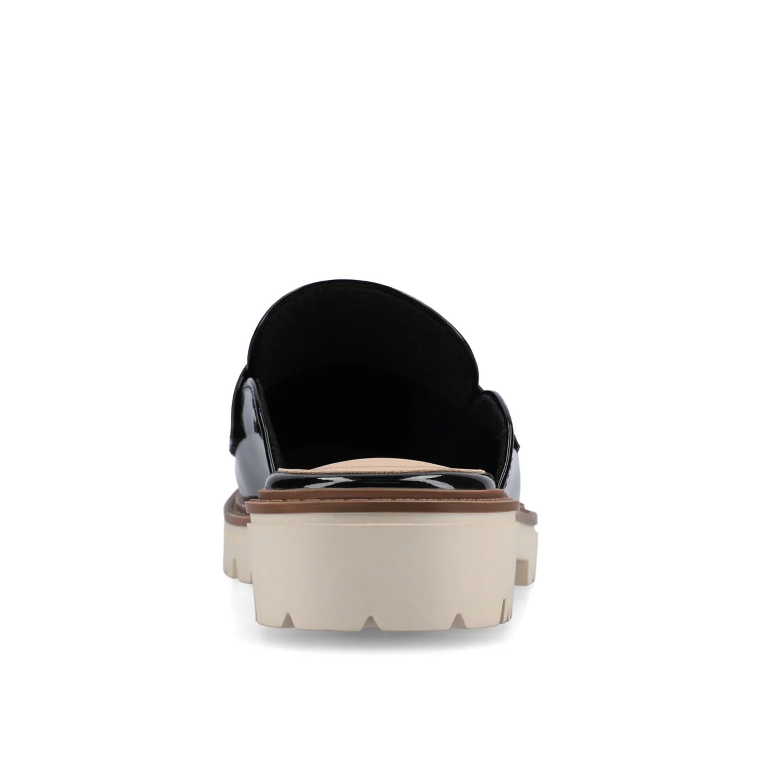 MIYCAH MULED LOAFER FLATS IN FAUX SUEDE - Black Patent - Image 6
