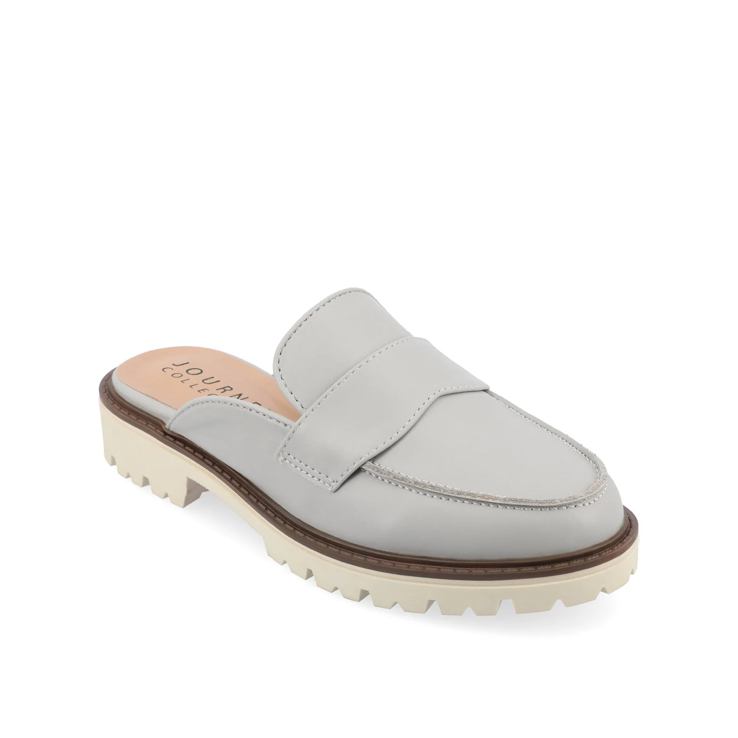 MIYCAH MULED LOAFER FLATS IN FAUX SUEDE - Grey - Image 2