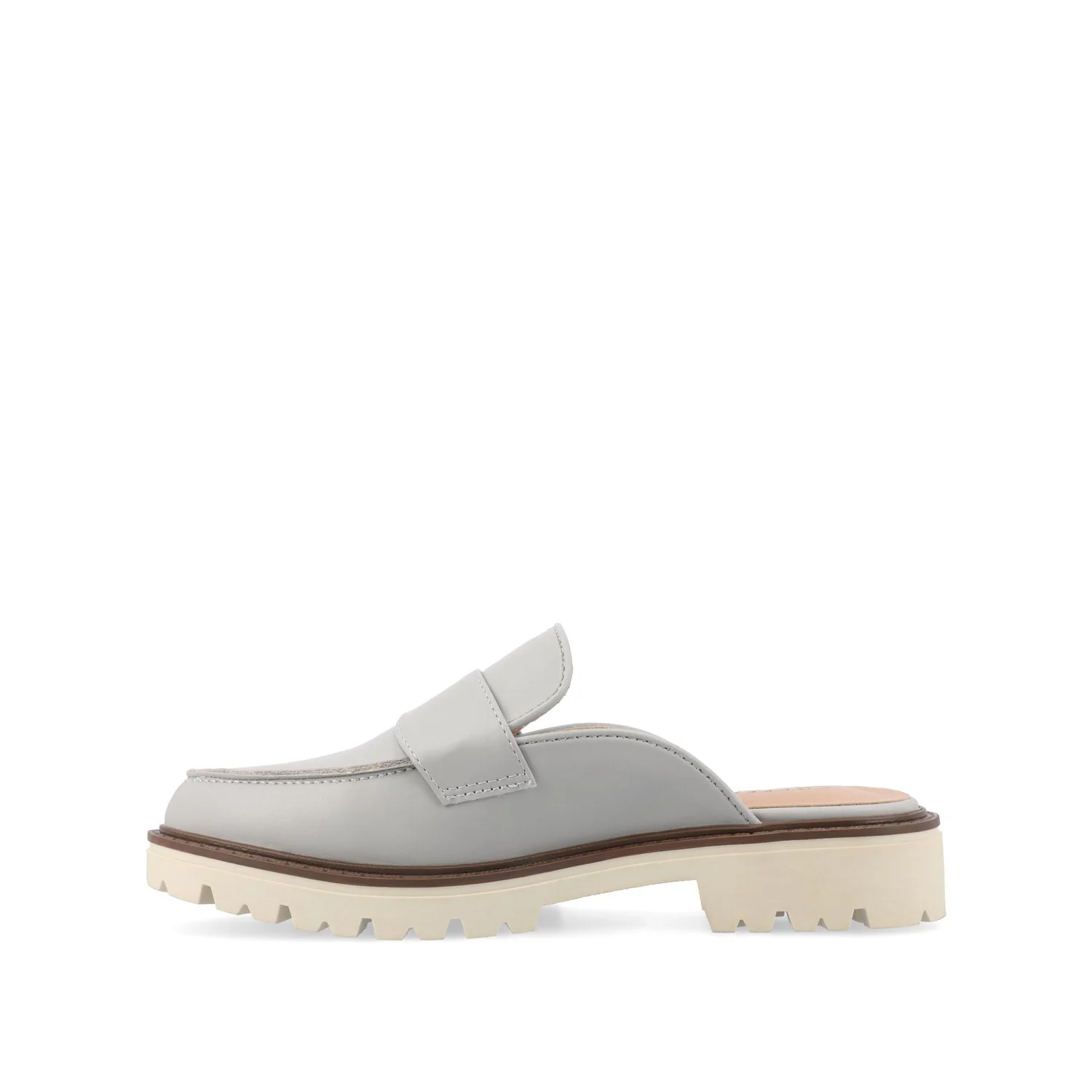 MIYCAH MULED LOAFER FLATS IN FAUX SUEDE - Grey - Image 3