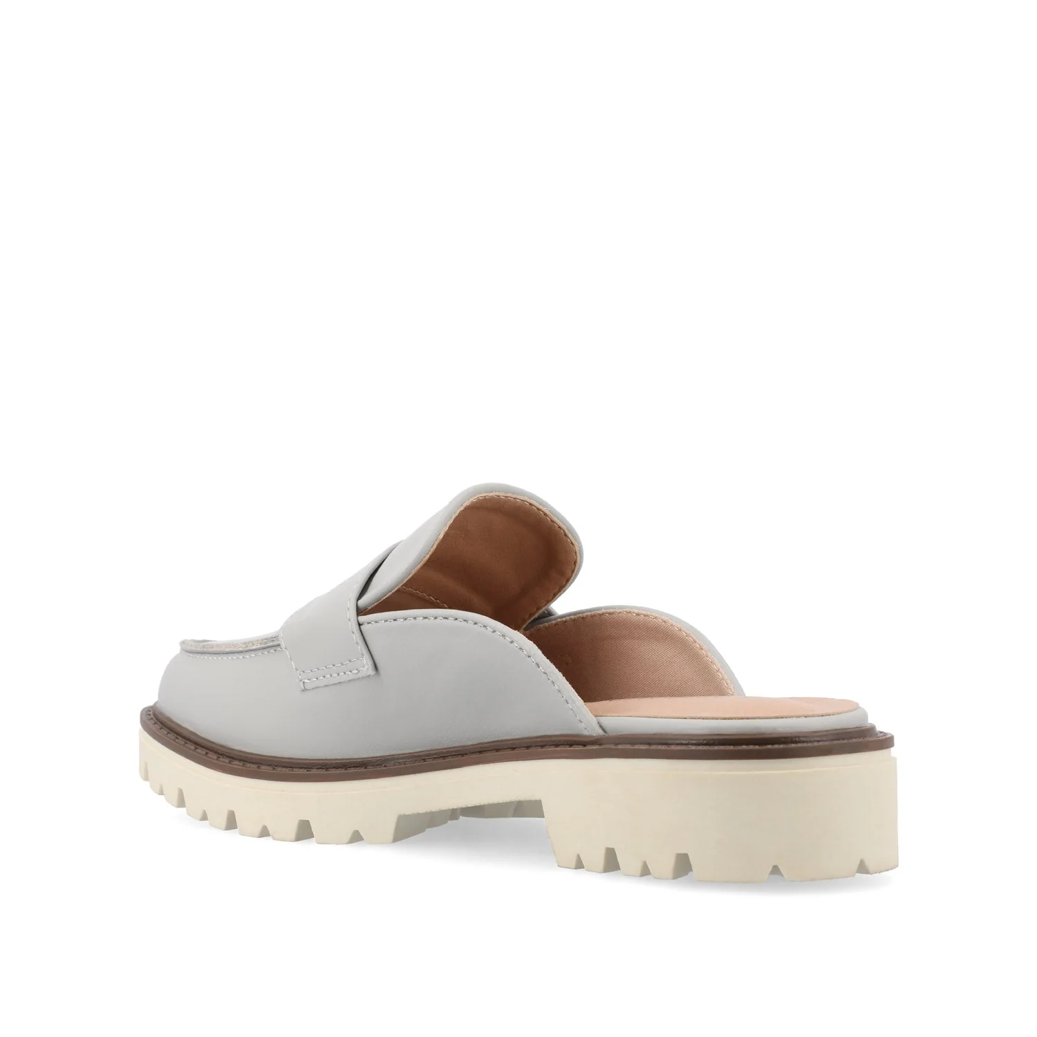 MIYCAH MULED LOAFER FLATS IN FAUX SUEDE - Grey - Image 4