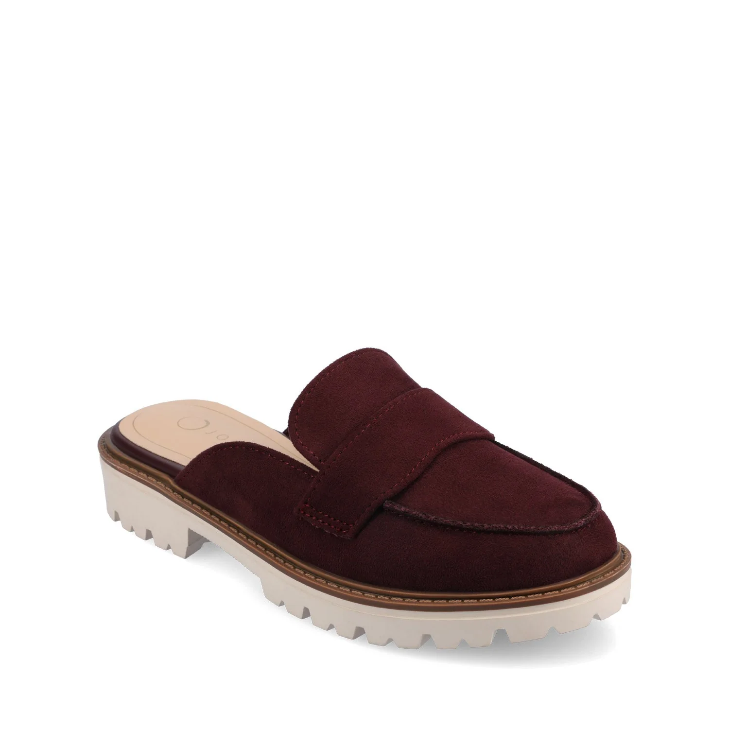 MIYCAH MULED LOAFER FLATS IN FAUX SUEDE - Oxblood Nubuck - Image 2
