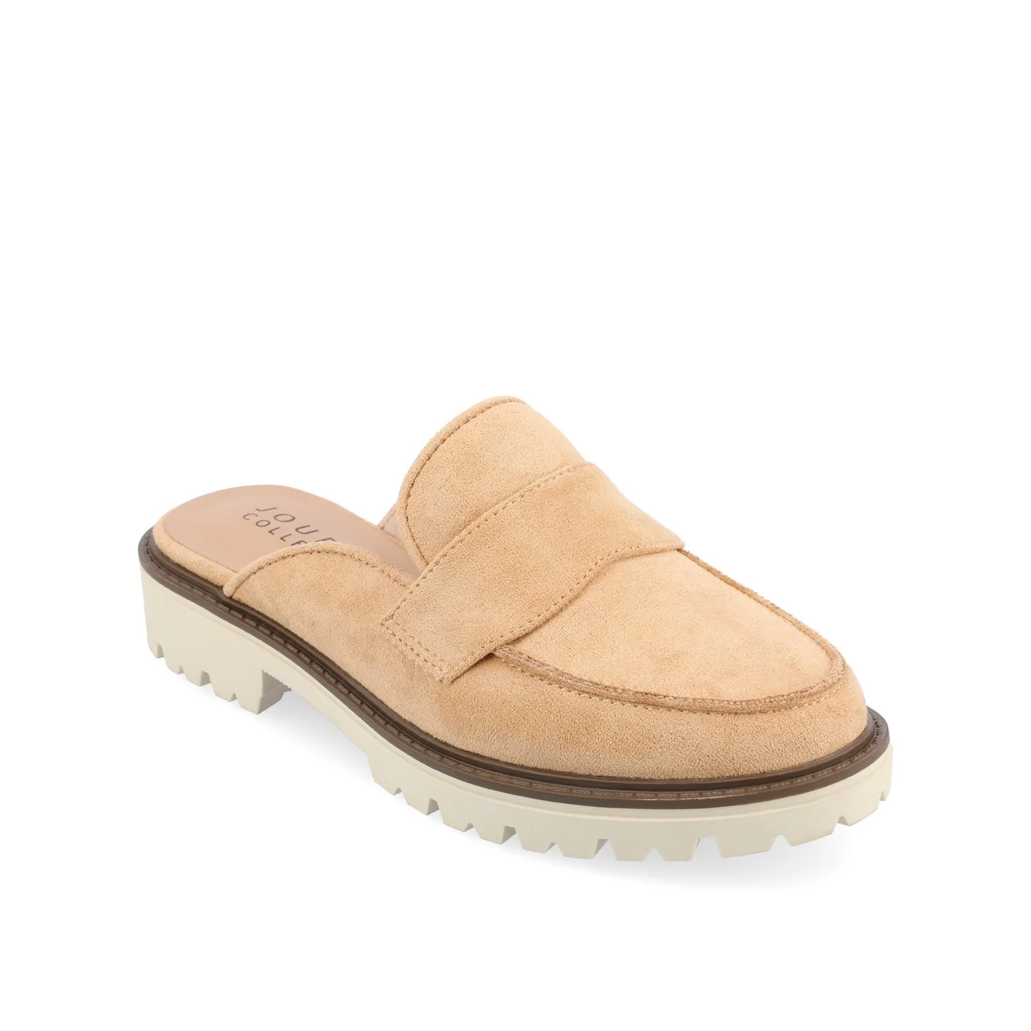 MIYCAH MULED LOAFER FLATS IN FAUX SUEDE - Tan - Image 2