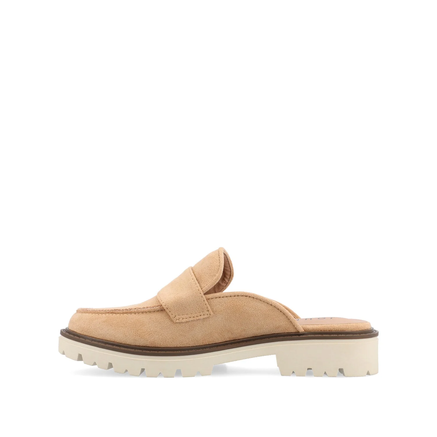 MIYCAH MULED LOAFER FLATS IN FAUX SUEDE - Tan - Image 3