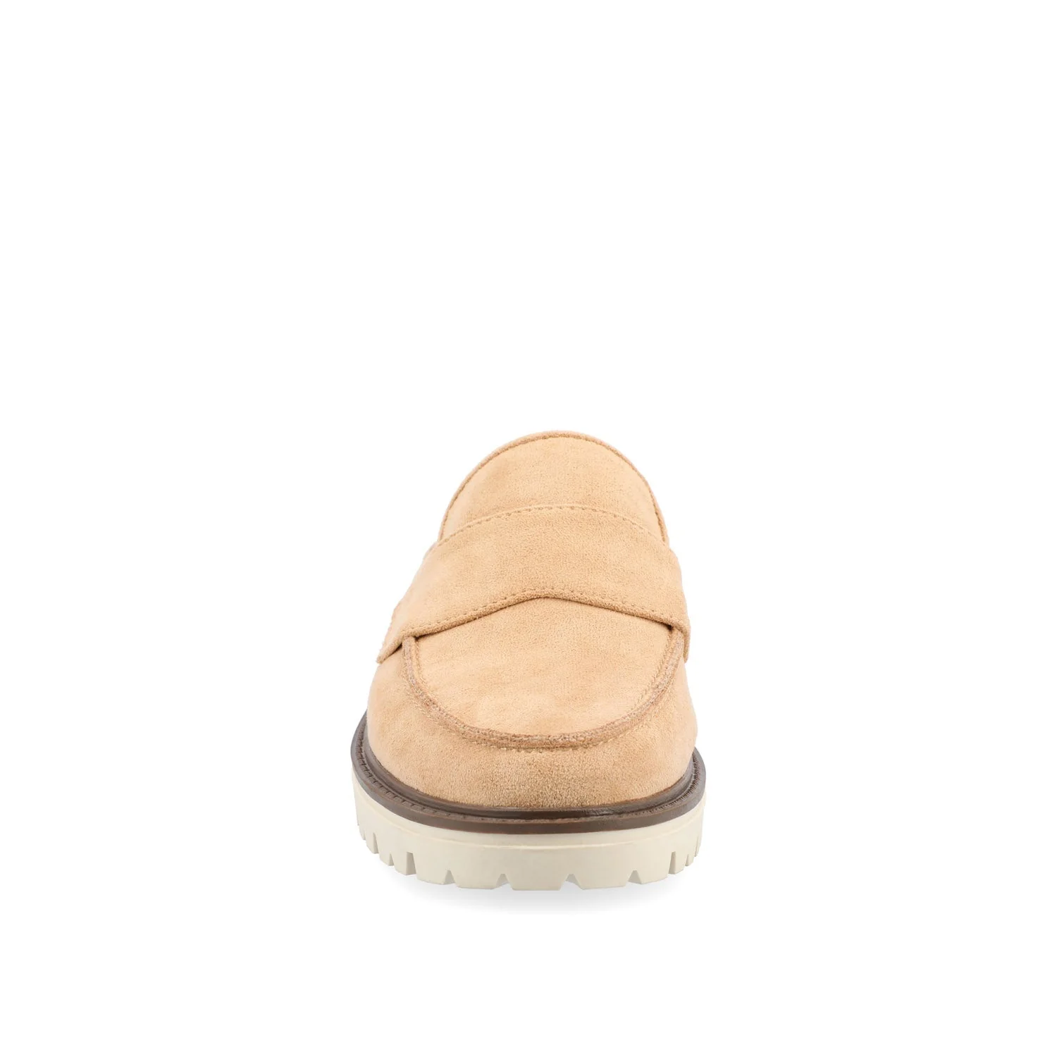 MIYCAH MULED LOAFER FLATS IN FAUX SUEDE - Tan - Image 5