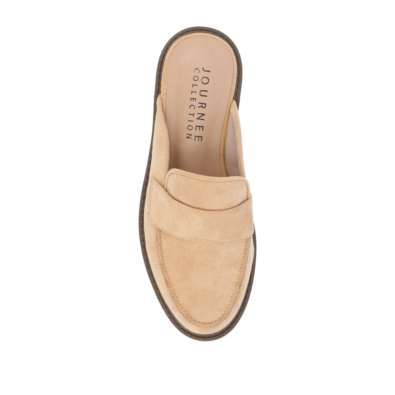 MIYCAH MULED LOAFER FLATS IN FAUX SUEDE - Tan - Image 6