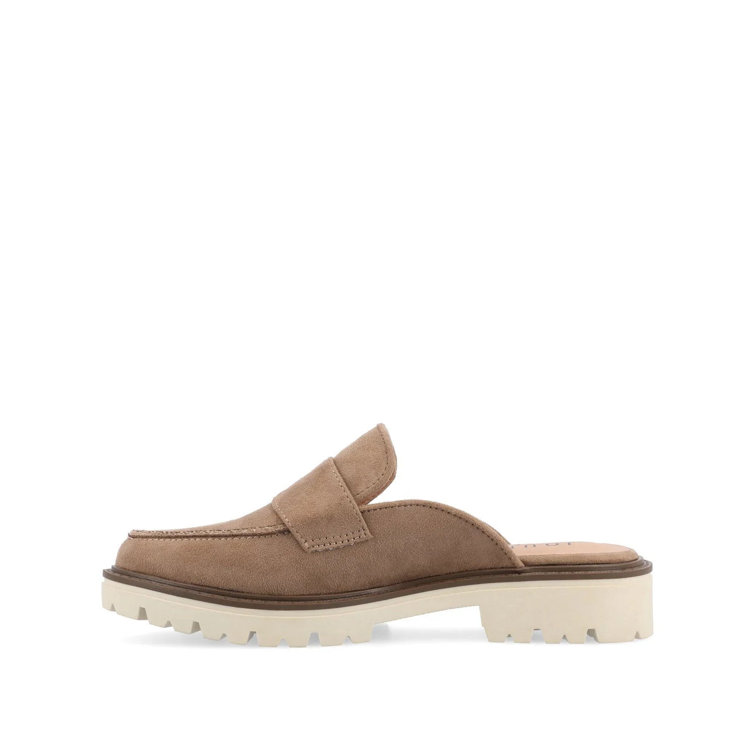 MIYCAH MULED LOAFER FLATS IN FAUX SUEDE - Taupe - Image 3