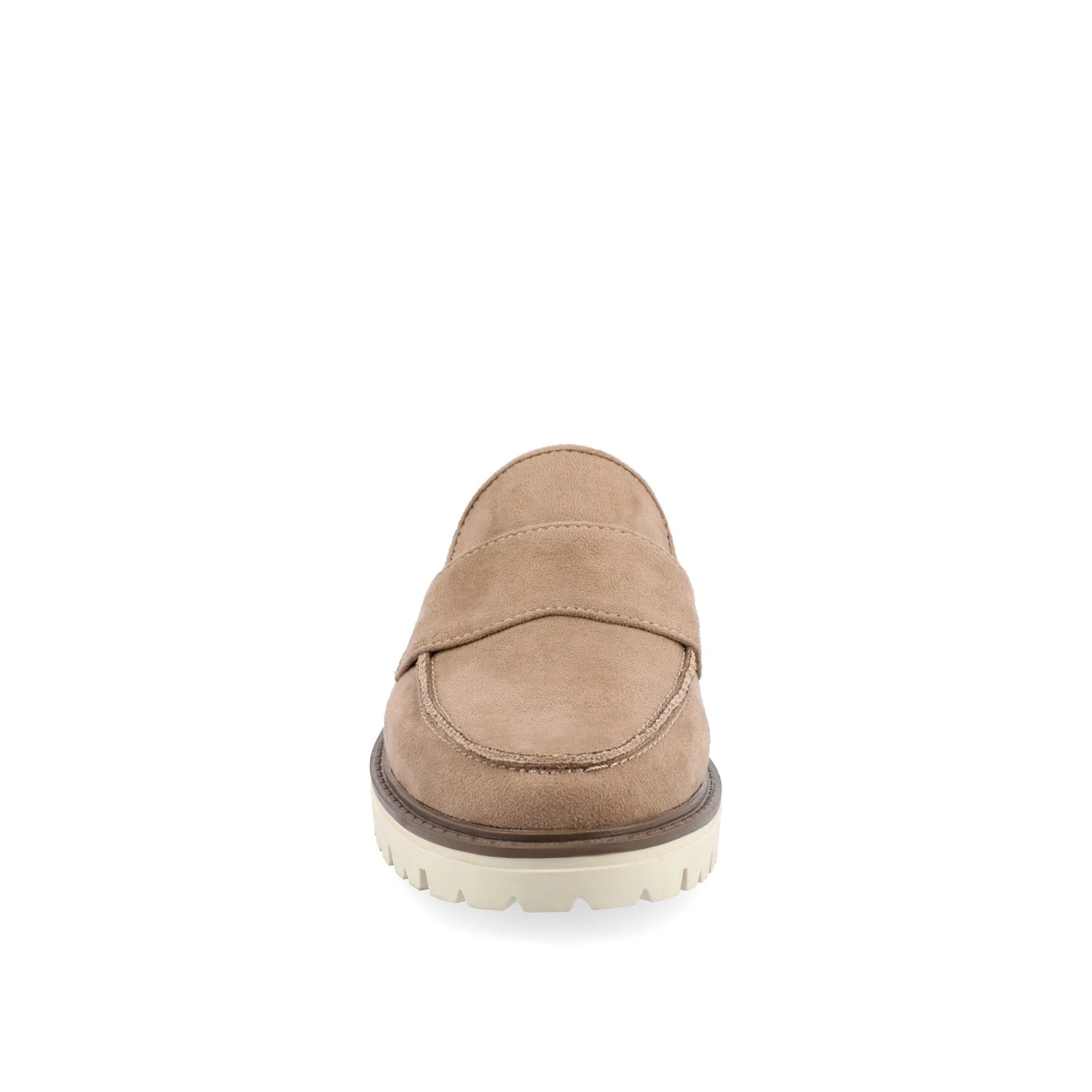MIYCAH MULED LOAFER FLATS IN FAUX SUEDE - Taupe - Image 5