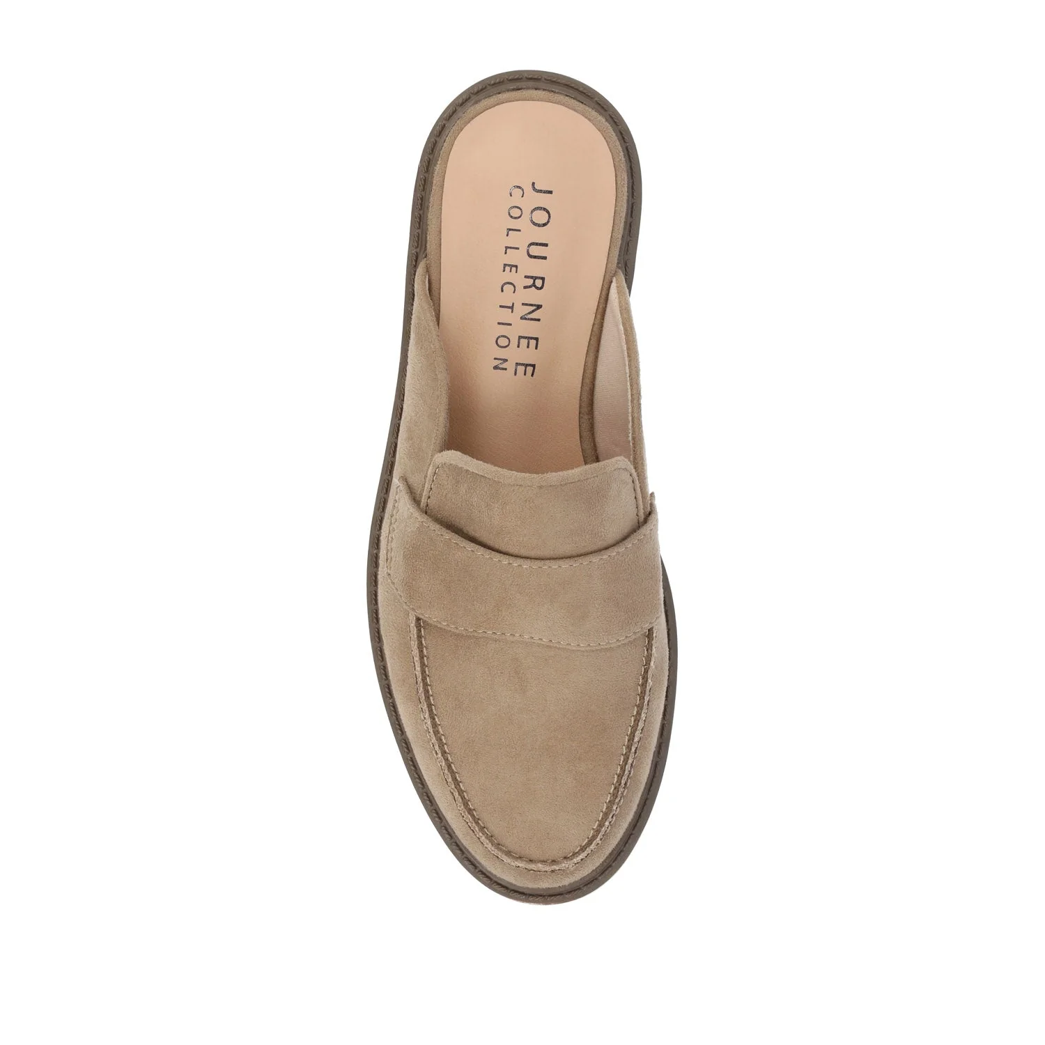 MIYCAH MULED LOAFER FLATS IN FAUX SUEDE - Taupe - Image 6