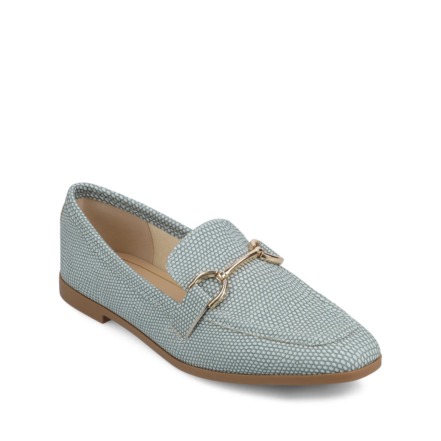 MIZZA LOAFER FLATS IN VEGAN LEATHER - Blue Lizard - Image 2
