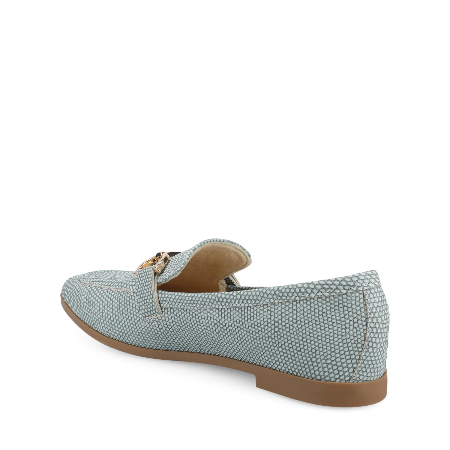 MIZZA LOAFER FLATS IN VEGAN LEATHER - Blue Lizard - Image 3