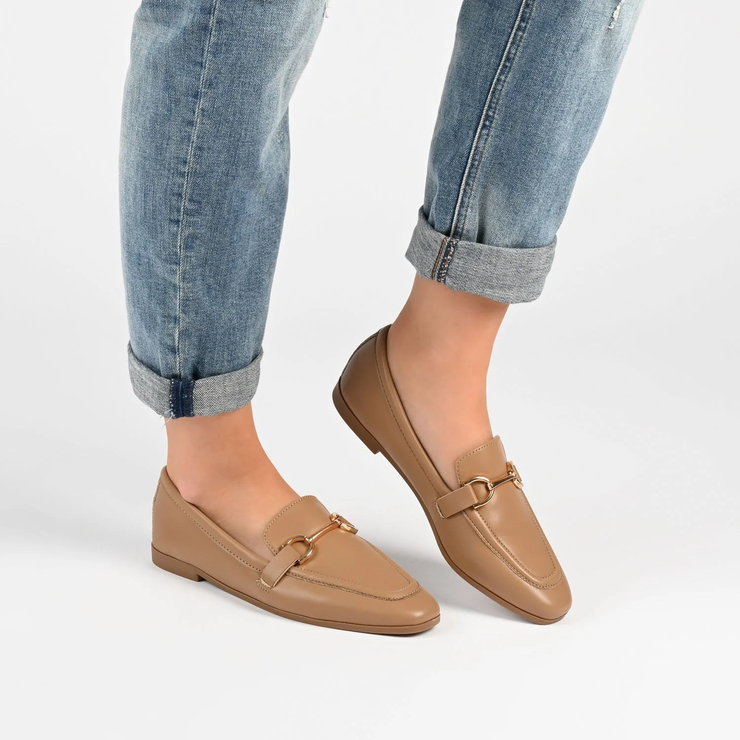 MIZZA LOAFER FLATS IN VEGAN LEATHER - Mocha PU - Image 2
