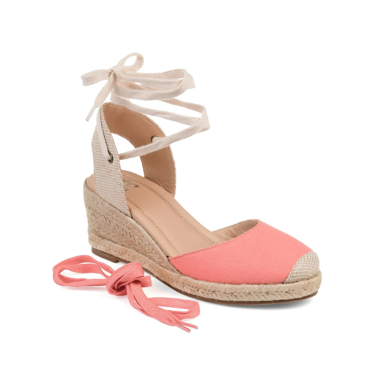 MONTE ESPADRILLE WEDGE SANDALS IN CANVAS - Coral Fabric - Image 3