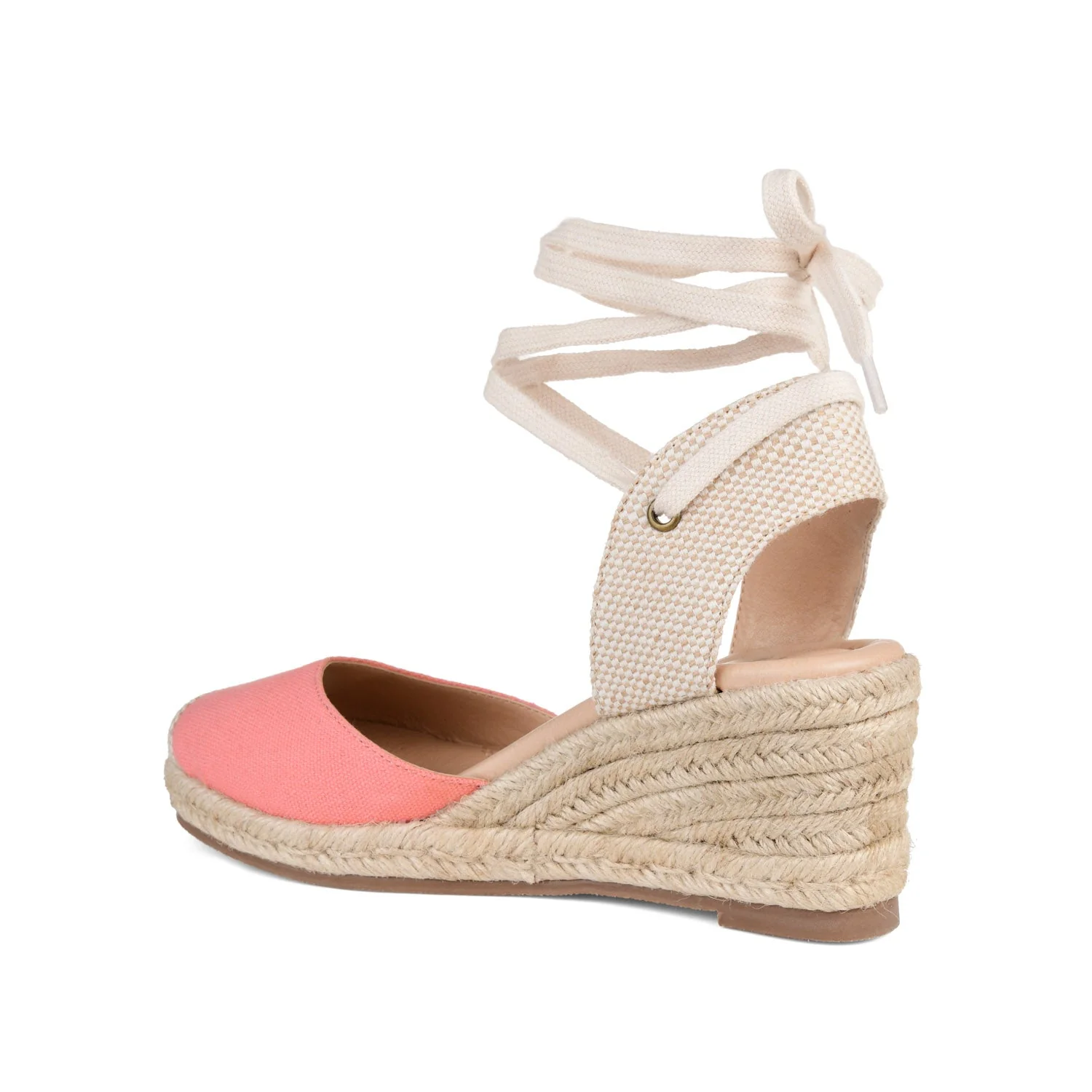 MONTE ESPADRILLE WEDGE SANDALS IN CANVAS - Coral Fabric - Image 5