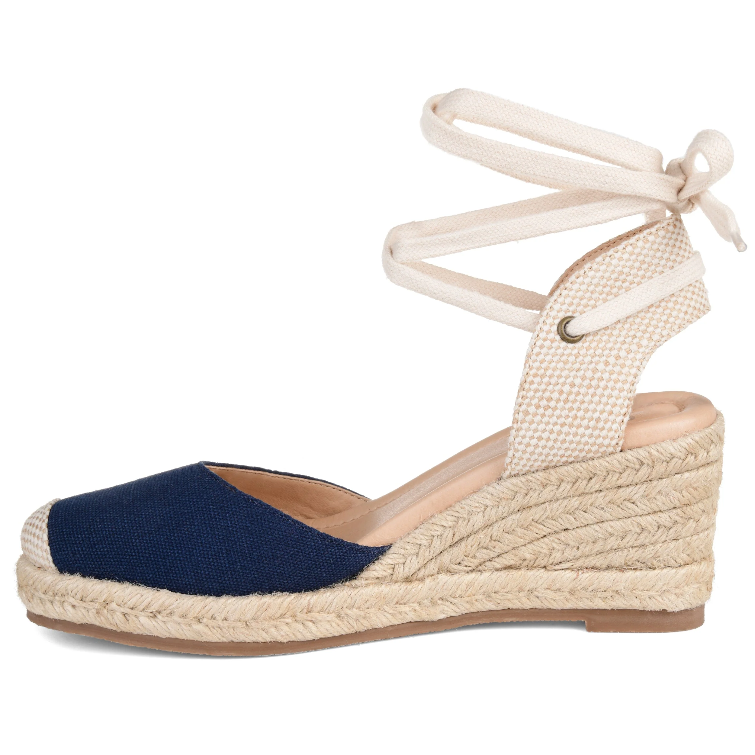 MONTE ESPADRILLE WEDGE SANDALS IN WIDE - Navy Blue Fabric - Image 2