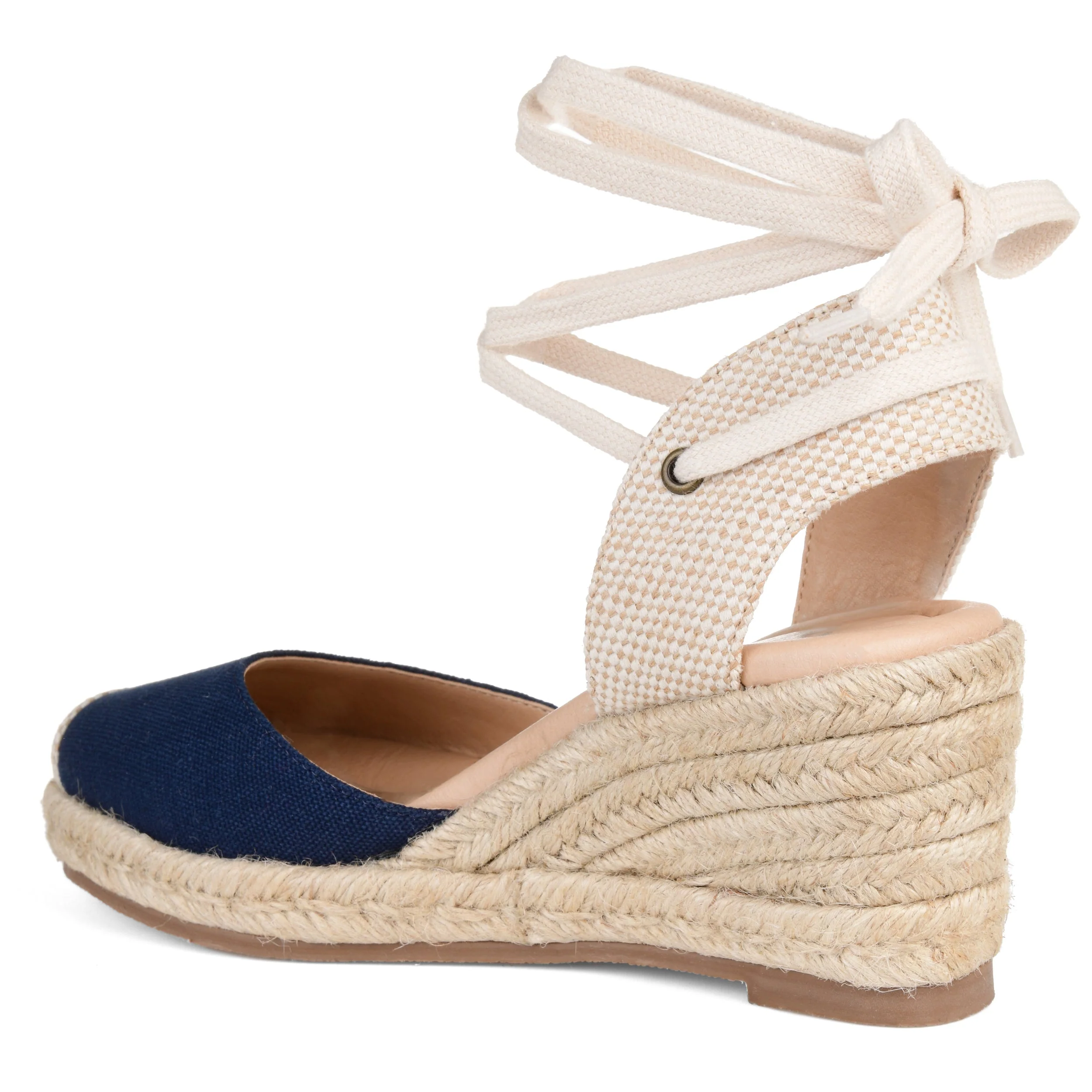 MONTE ESPADRILLE WEDGE SANDALS IN WIDE - Navy Blue Fabric - Image 3