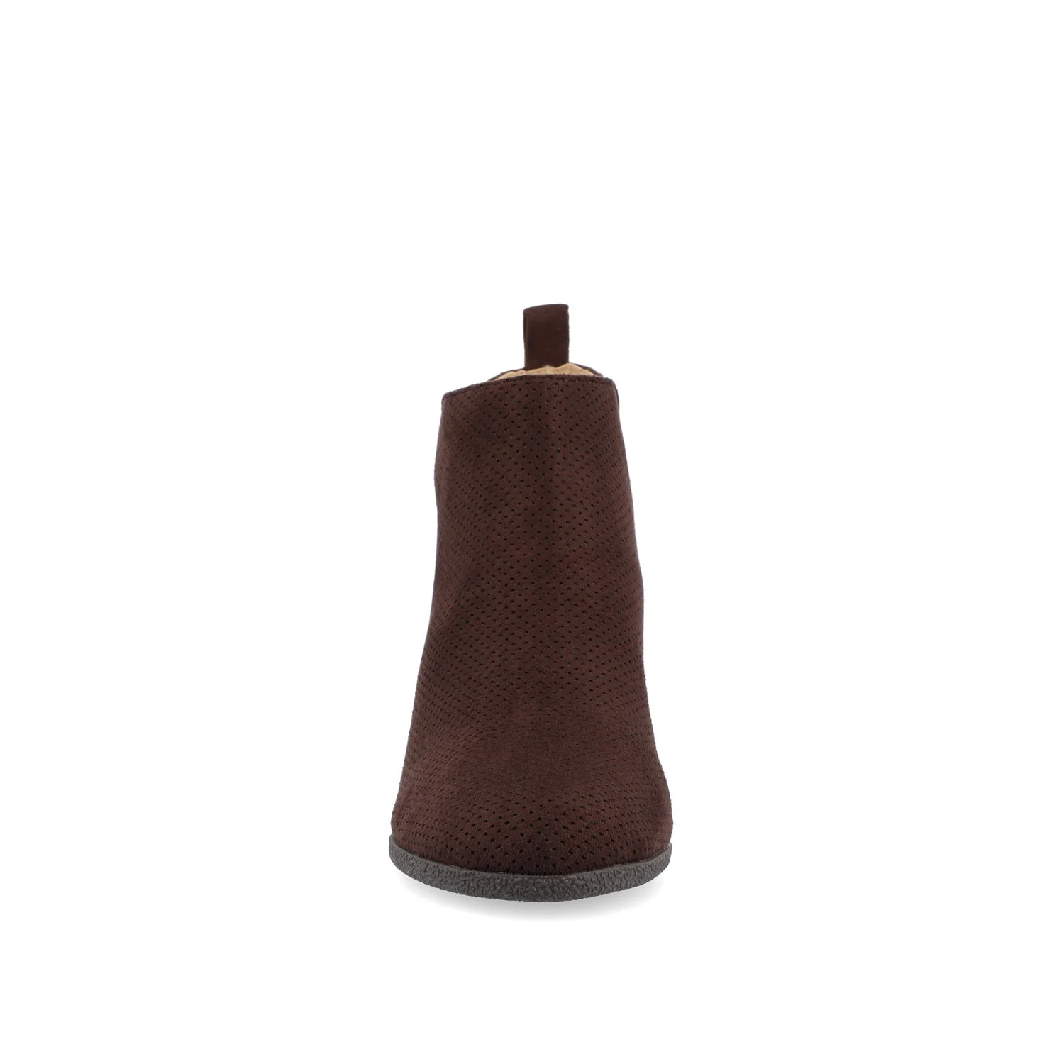 MYLEE WEDGE HEELED BOOTIES IN FAUX SUEDE - Brown - Image 2