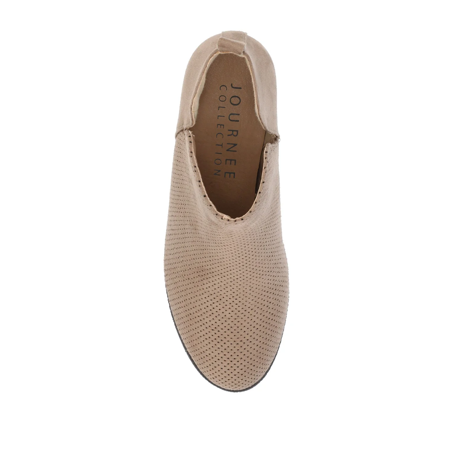 MYLEE WEDGE HEELED BOOTIES IN FAUX SUEDE - Taupe - Image 6