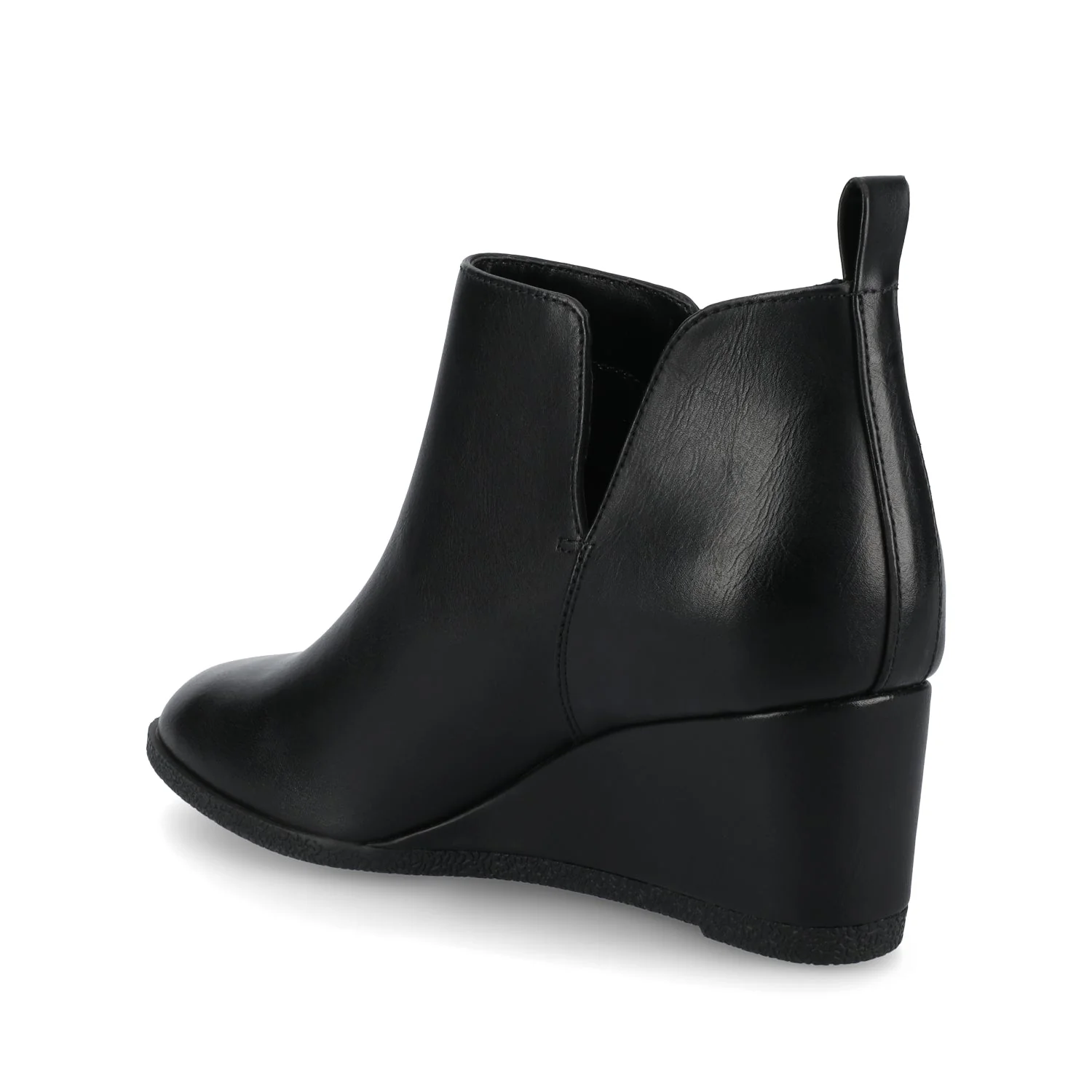 MYLEE WEDGE HEELED BOOTIES IN WIDE - Black PU - Image 3