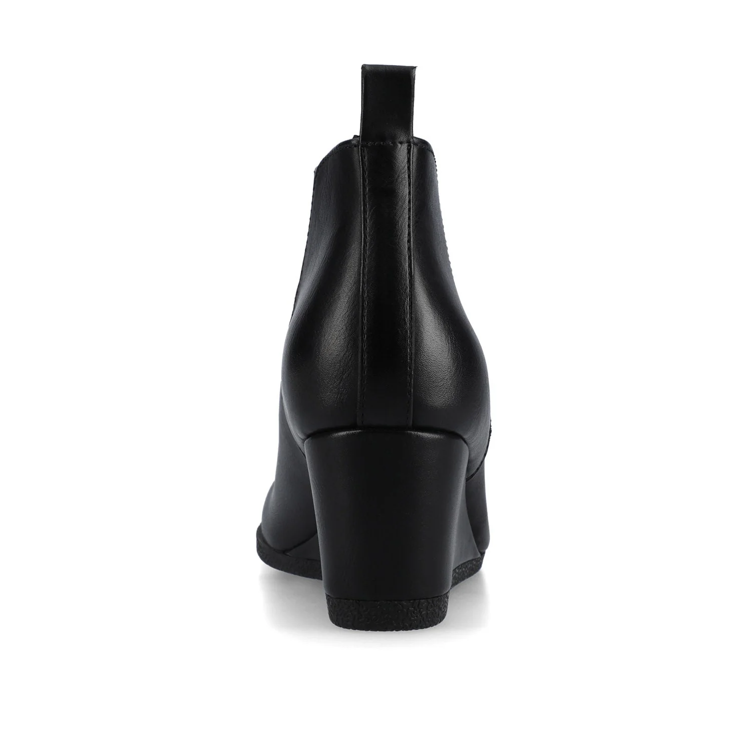 MYLEE WEDGE HEELED BOOTIES IN WIDE - Black PU - Image 6