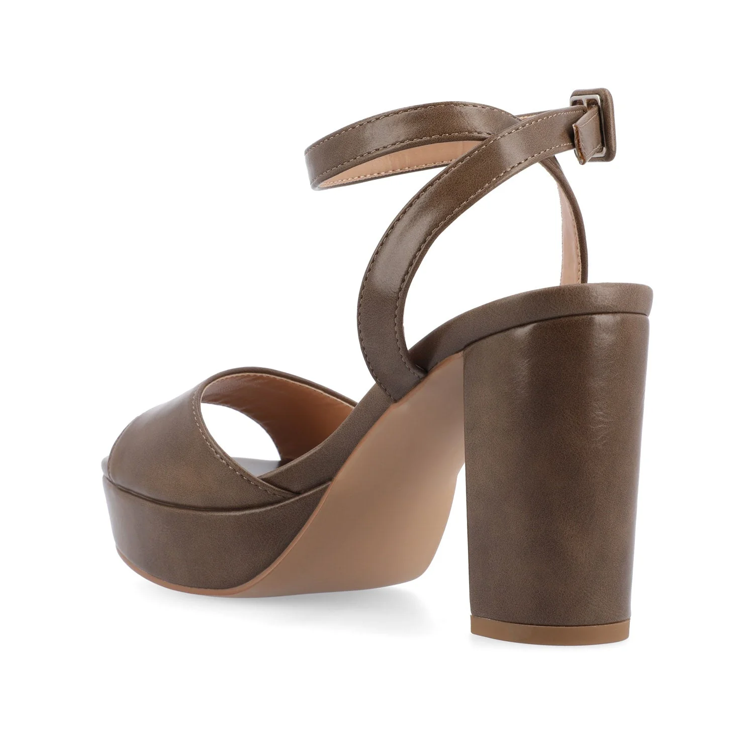 NAIRRI STRAPPY HEELS IN VEGAN LEATHER - Brown - Image 4