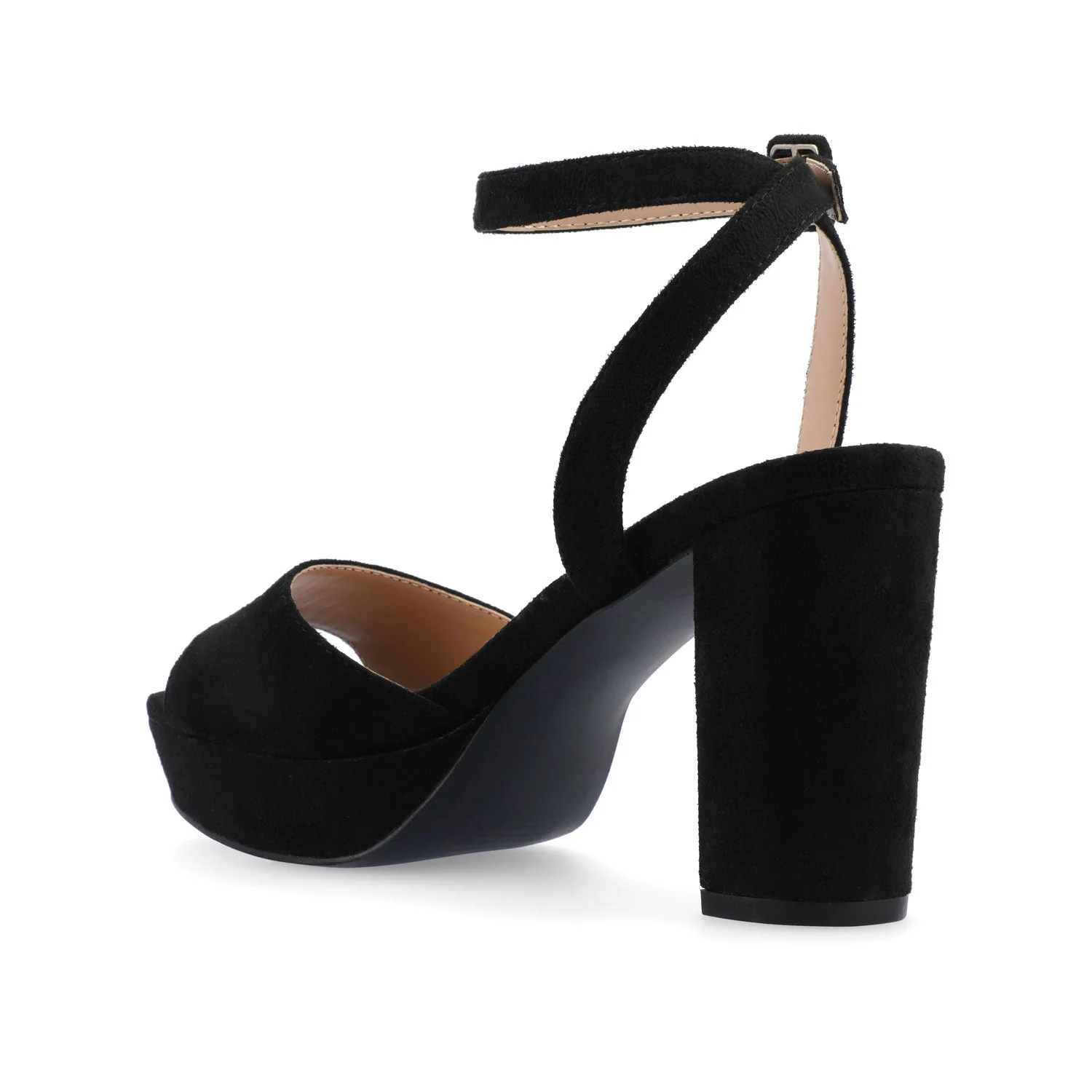 NAIRRI STRAPPY HEELS IN FAUX SUEDE - Black - Image 4