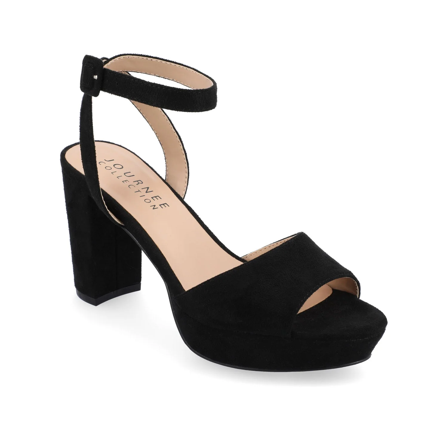 NAIRRI STRAPPY HEELS IN FAUX SUEDE - Black PU - Image 2
