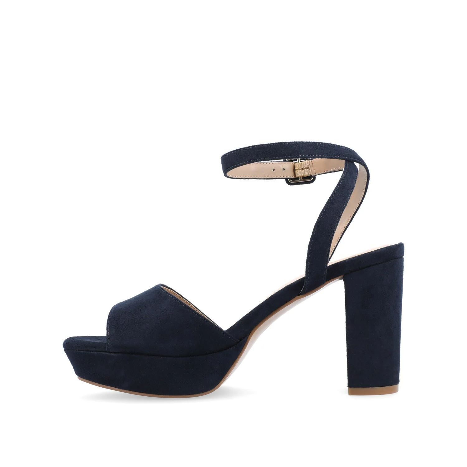 NAIRRI STRAPPY HEELS IN FAUX SUEDE - Blue - Image 3